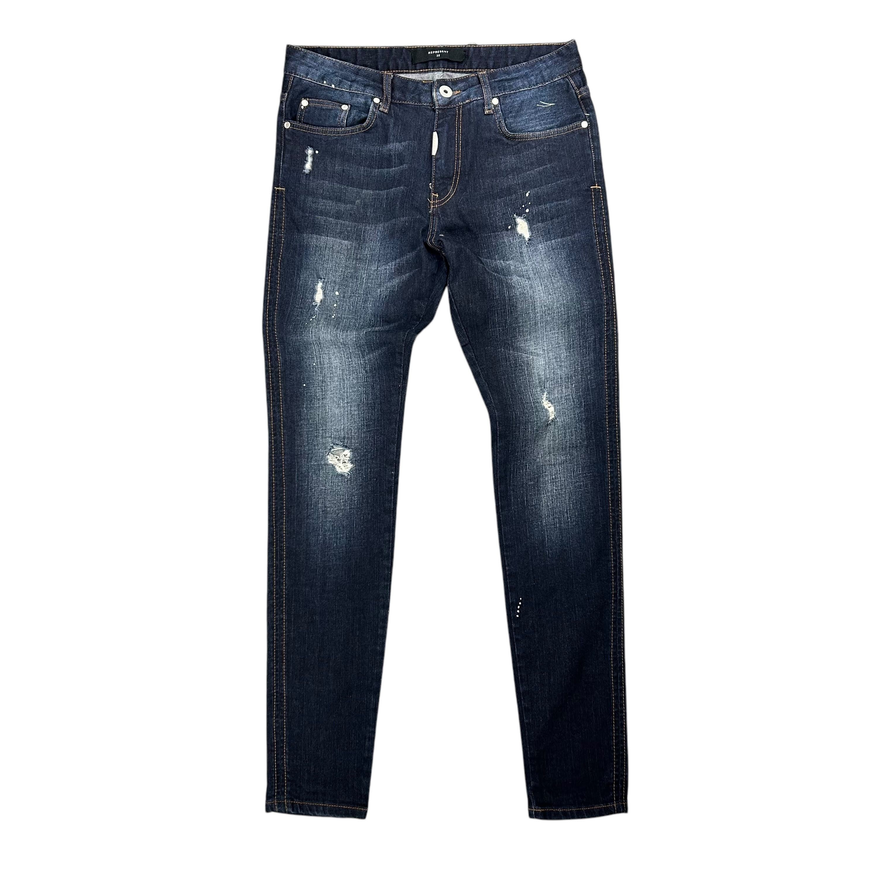 Represent Clo. Represent Essential Denim Paint Splatter Blue Jeans W32 Size US 32 / EU 48 - 1 Thumbnail