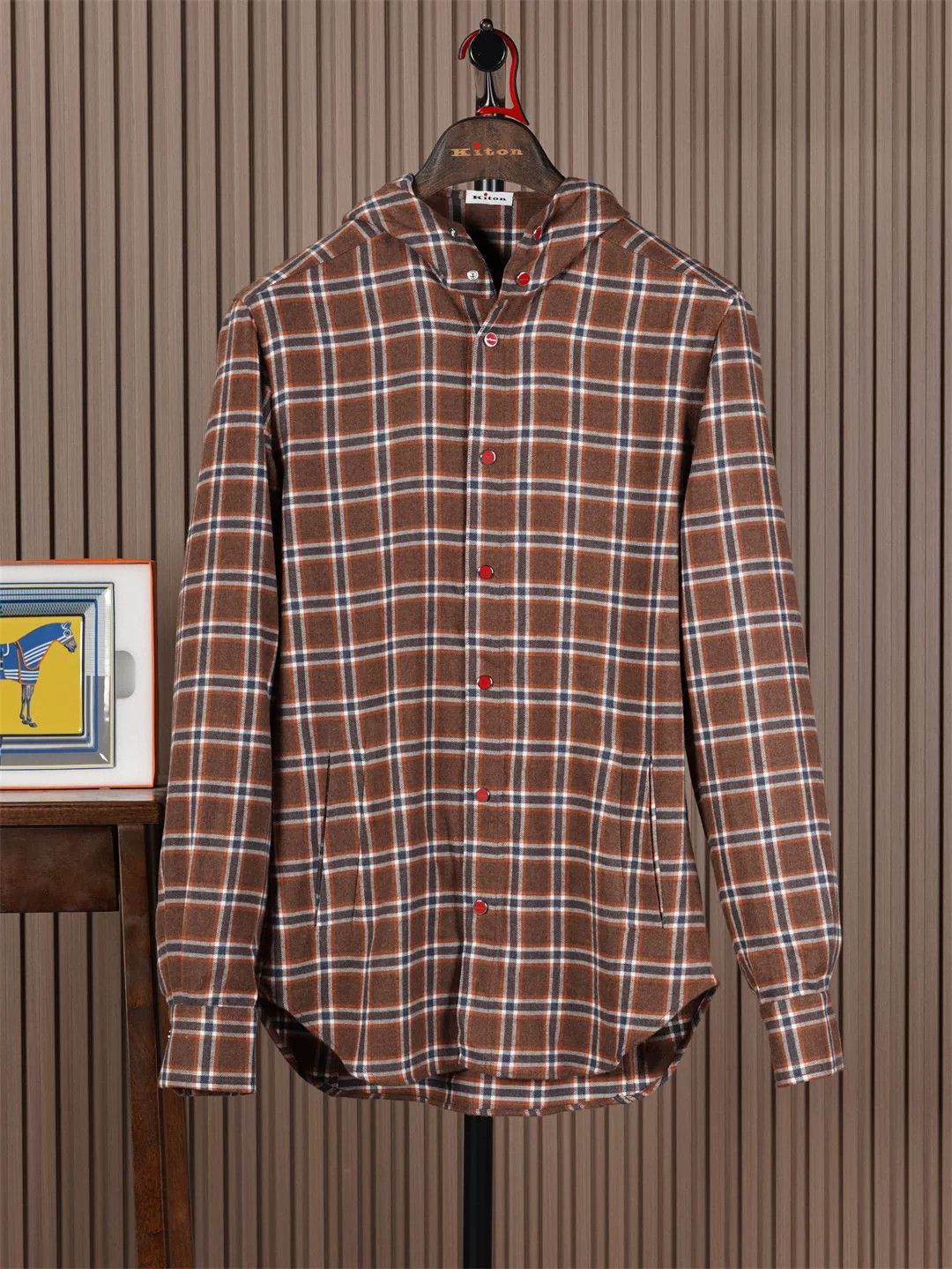 Kiton Kiton Hooded Flannel Jacket Sale Size US M / EU 48-50 / 2 - 1 Thumbnail