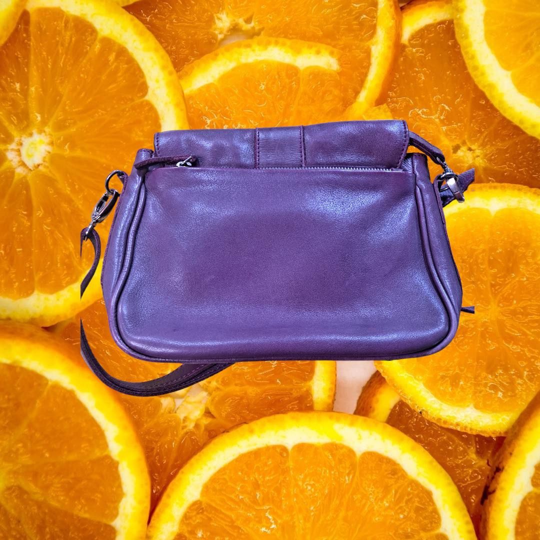 Other MYK Leather Deep Purple/ Maroon Flap Bag Shoulder Purse Size ONE SIZE - 6 Thumbnail