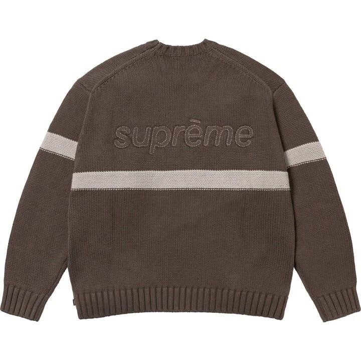 Supreme Supreme SS25 Tonal Applique Knit Sweater Brown Size XL New Size US XL / EU 56 / 4 - 4 Thumbnail