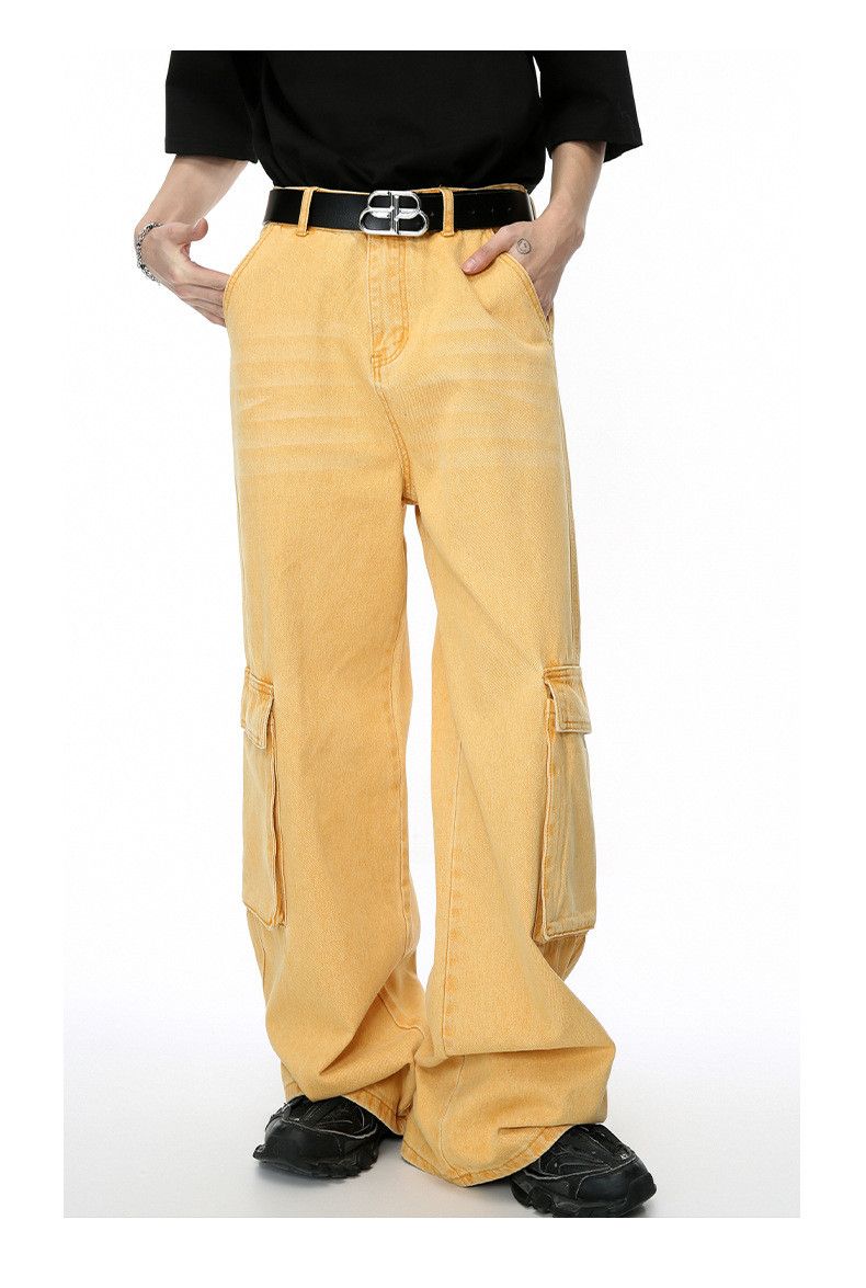 Japanese Brand × Jean Retro loose straight yellow workwear jeans Size US 32 / EU 48 - 2 Thumbnail