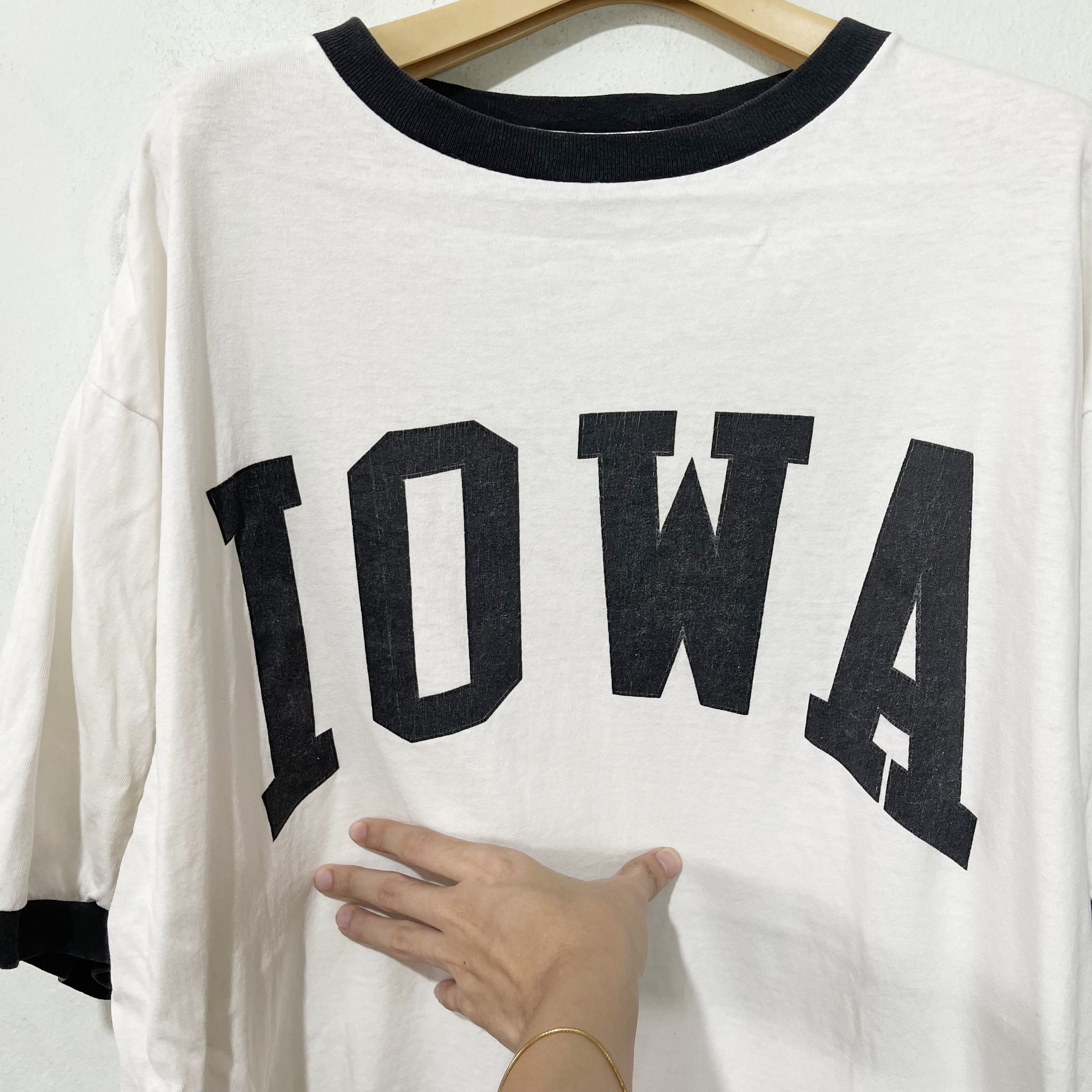 Vintage Vintage 90s IOWA Ringer Tee Size US L / EU 52-54 / 3 - 2 Thumbnail