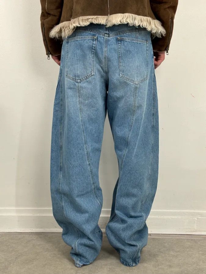 Mugler AW2025 Mugler Spiral Oversized Blue Denim Jeans Size US 33 - 3 Thumbnail