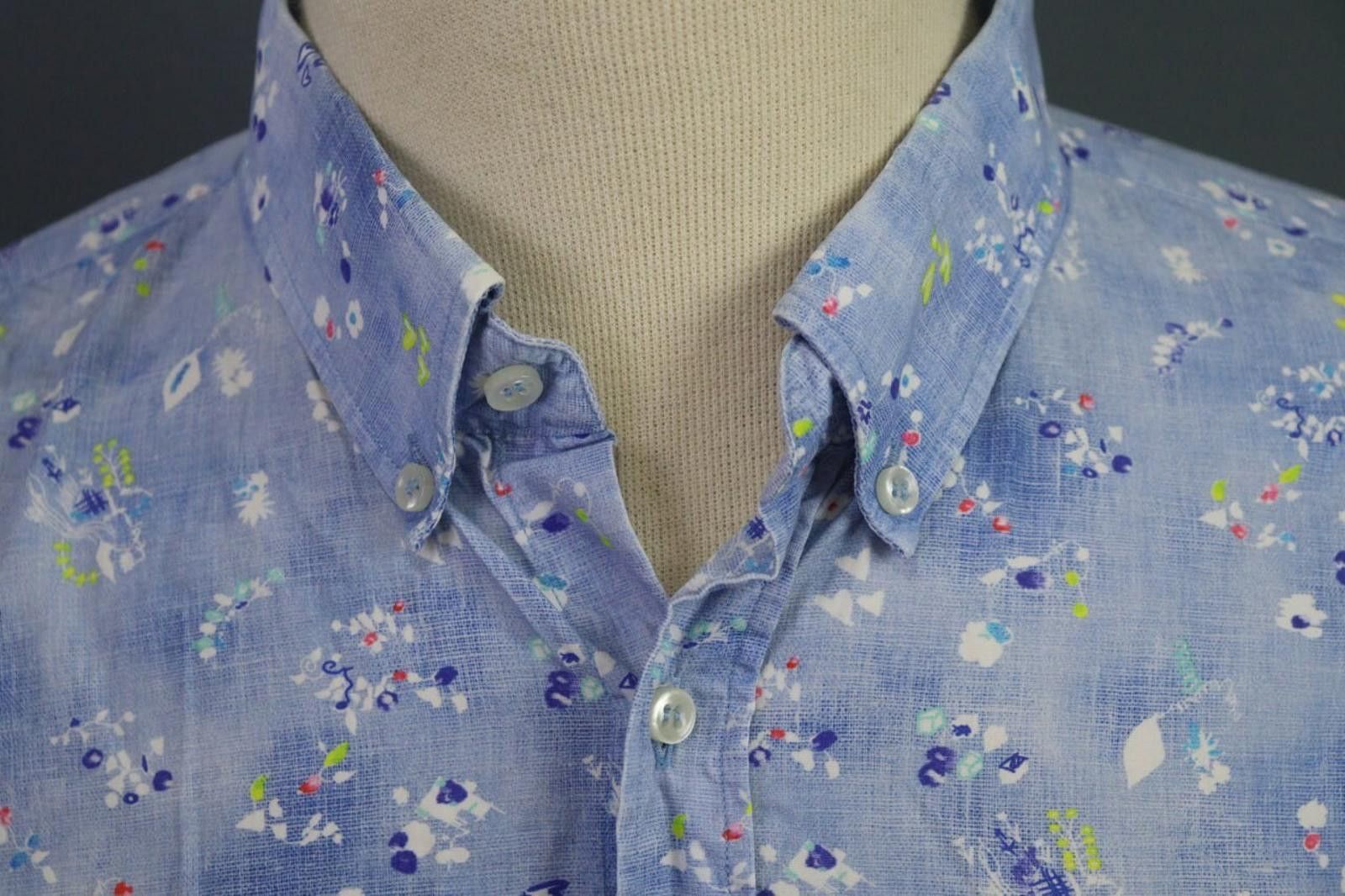 Paul & Shark Paul & Shark Yachting Blue Floral Button Up Shirt Size 45 Size US M / EU 48-50 / 2 - 6 Thumbnail