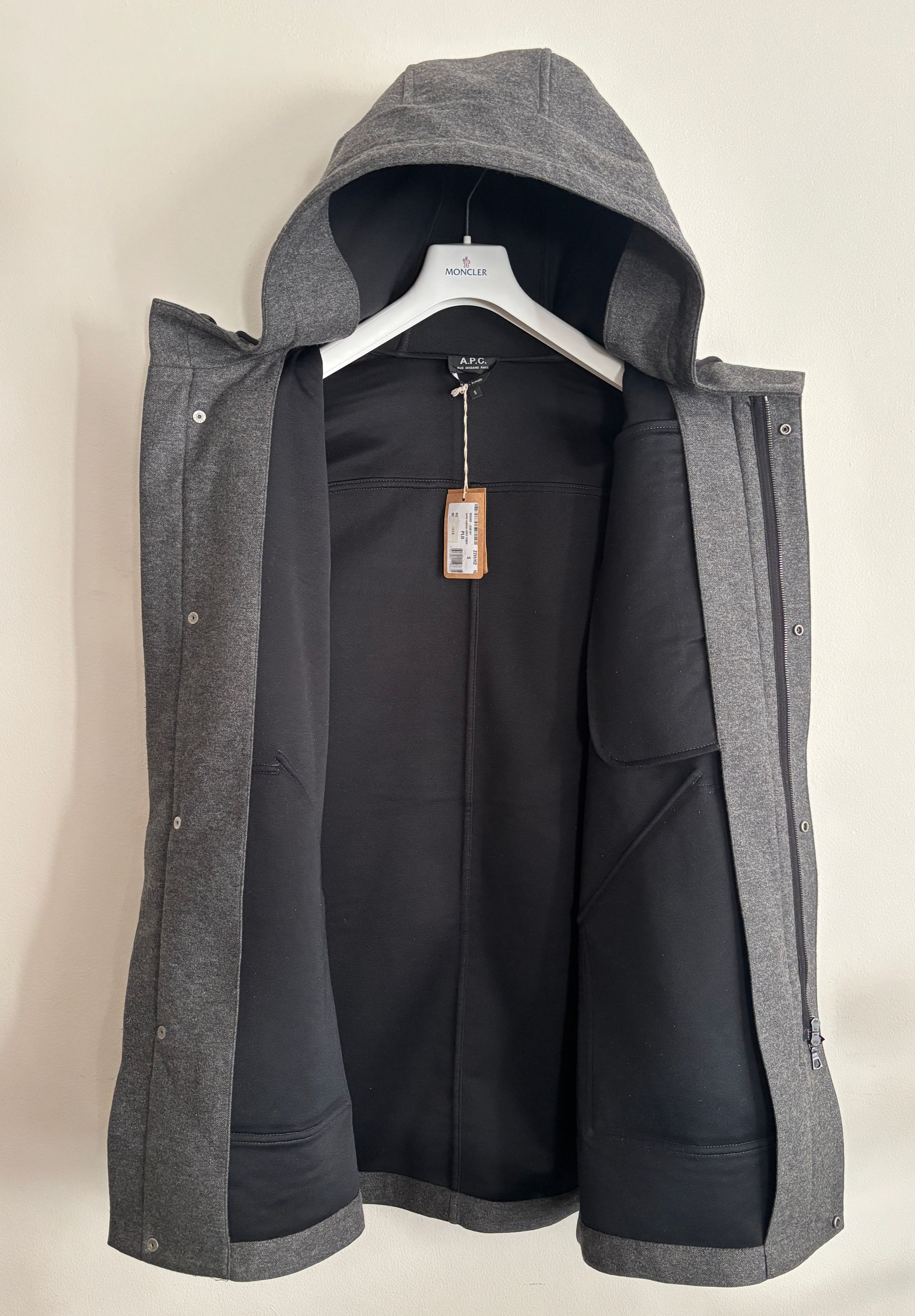 A.P.C. $635 Grey Wool Blend Hooded Mathieu Overcoat/ Parka -Medium Size US M / EU 48-50 / 2 - 7 Thumbnail