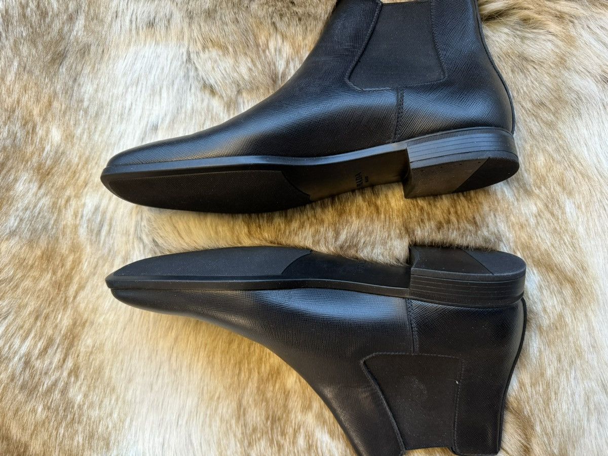 Saffiano leather Chelsea boot