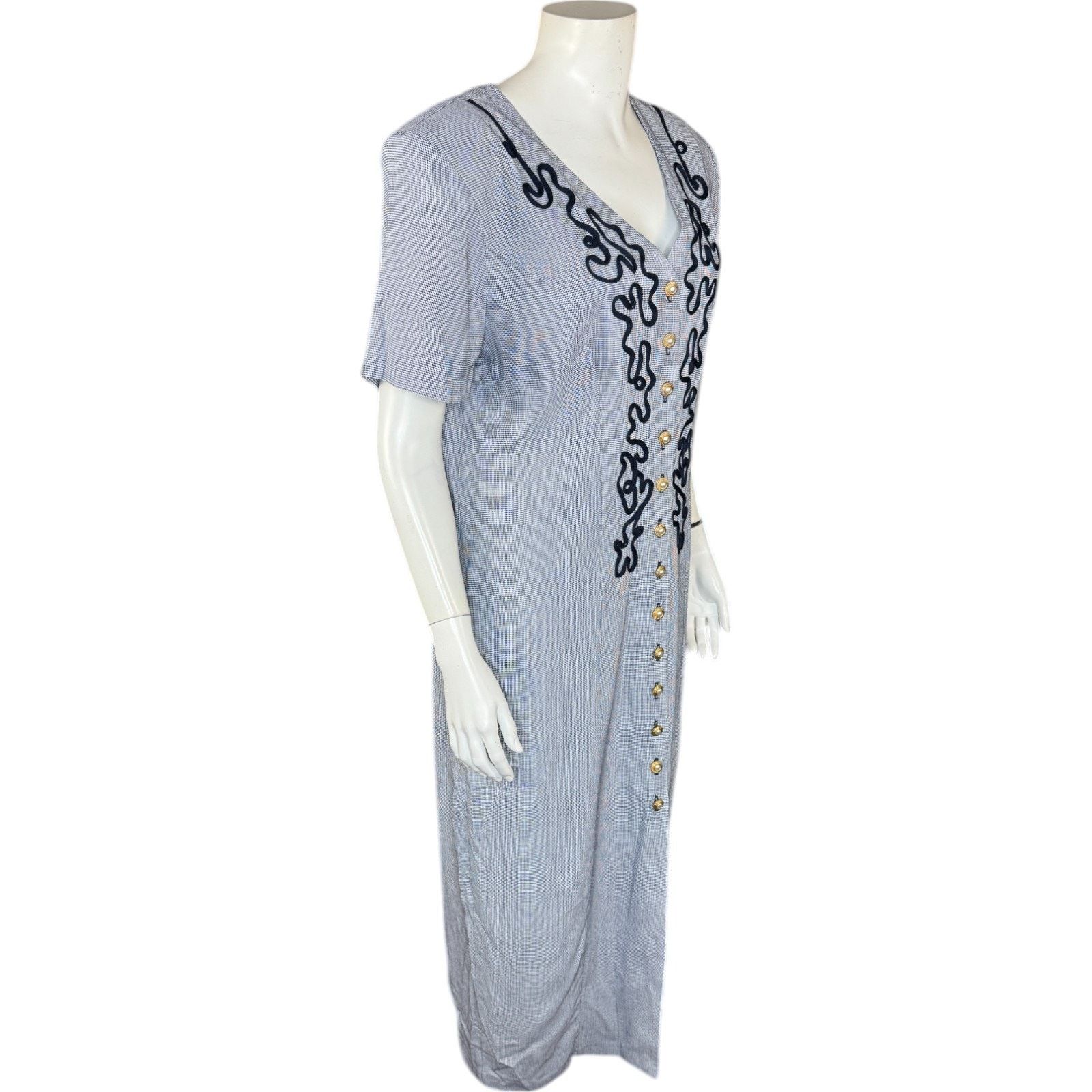 Other Ultra Dress New York Womens 12 Maxi Dress Navy White Size XL / US 12-14 / IT 48-50 - 6 Thumbnail