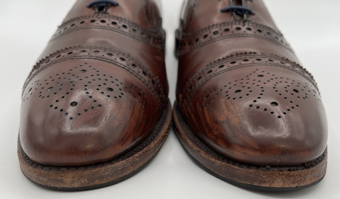 Allen Edmonds Allen Edmonds "STRAND" Cap-Toe Brown Leather Oxford Mens 13C Size US 13 / EU 46 - 3 Thumbnail