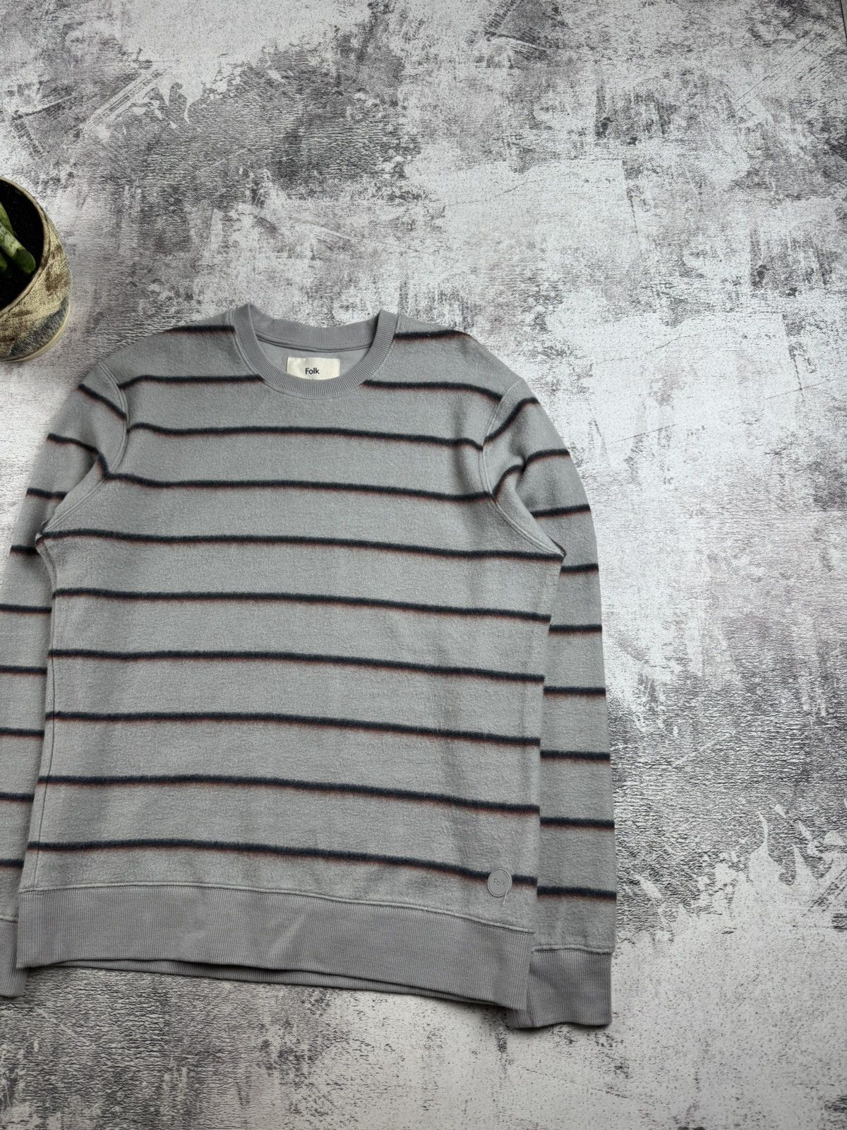 Folk Folk Striped Cotton Gray Size 3 Fleece Jumper Men’s Sweatshirt Pullover Hoodie Size US L / EU 52-54 / 3 - 3 Thumbnail