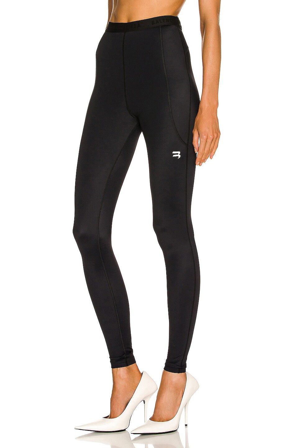 Balenciaga o1mt1gz1024 3B Sports Icon Athletic Leg Cut Leggings Black Size 27" / US 4 / IT 40 - 3 Thumbnail