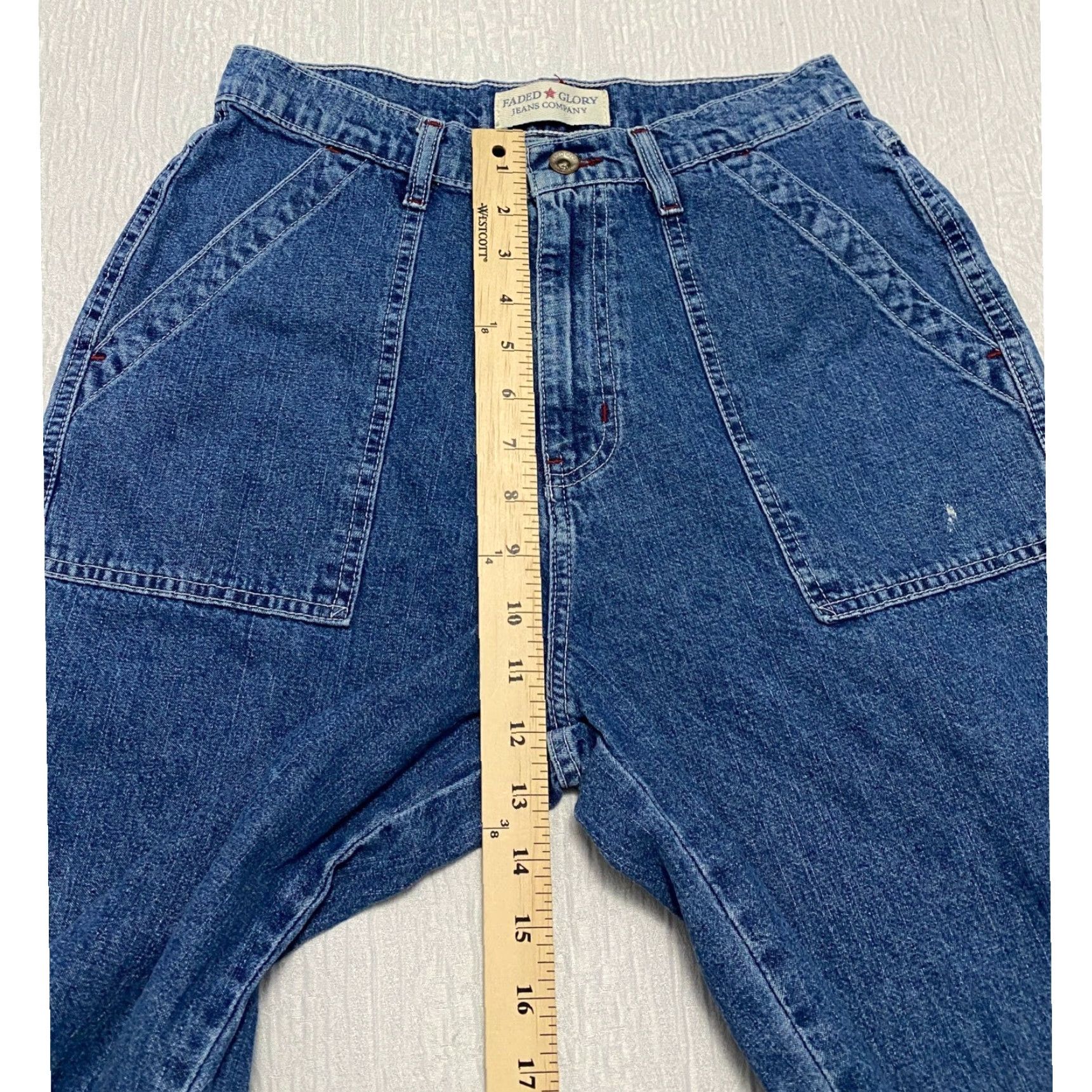 Faded Glory VINTAGE Faded Glory Jeans Women’s 28 Blue High Rise Wide Leg Denim 5-Pocket Button Closure Spring Summer Fall 90s Grunge Hipster Mens? Girls? Size 28" / US 6 / IT 42 - 7 Thumbnail