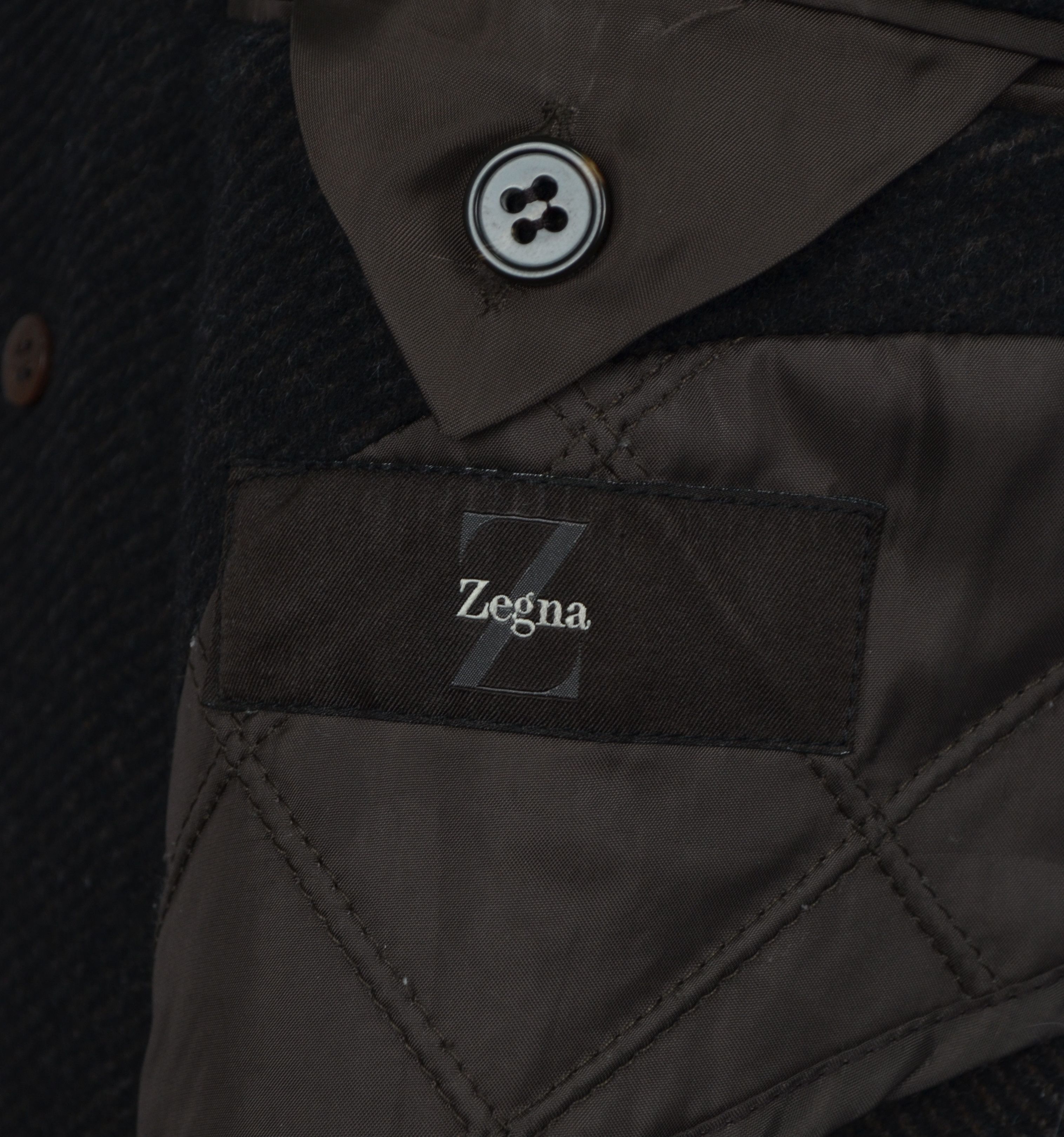 Designer × Z Zegna Z Zegna 100% Wool Black/Brown Pea Car Coat Jacket Sz 50/M Size US M / EU 48-50 / 2 - 13 Thumbnail