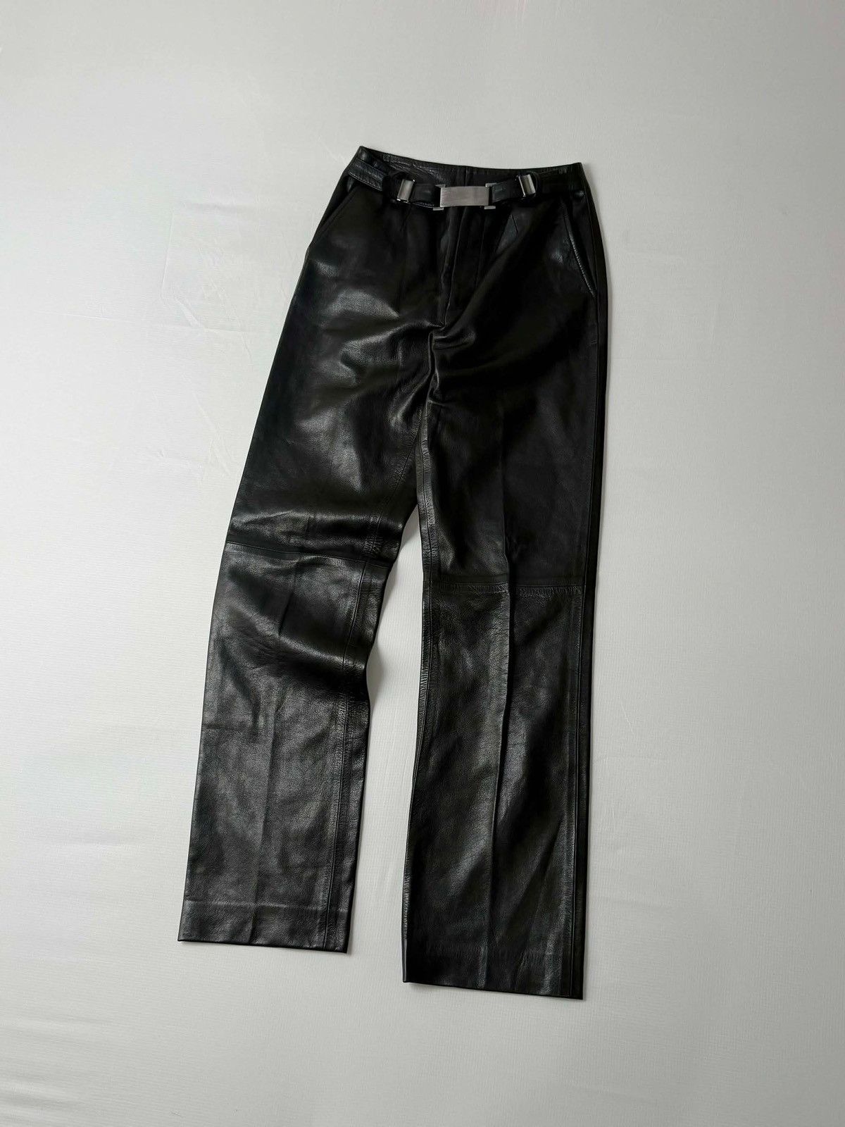 Gucci Gucci by Tom Ford 1997 Belted Leather Wide Pants Size 26" / US 2 / IT 38 - 3 Thumbnail