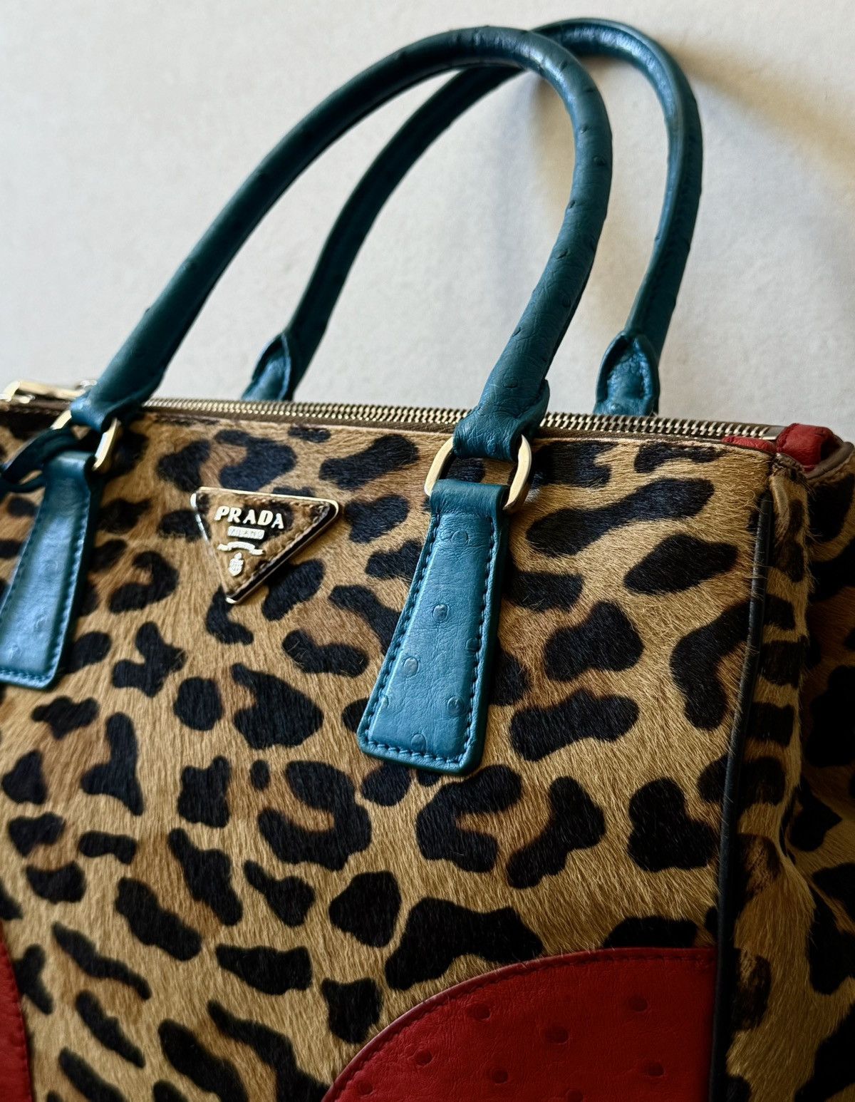 Prada Rare Prada - Galleria - Ostrich Cavallino - Hand bag Size ONE SIZE - 16 Thumbnail