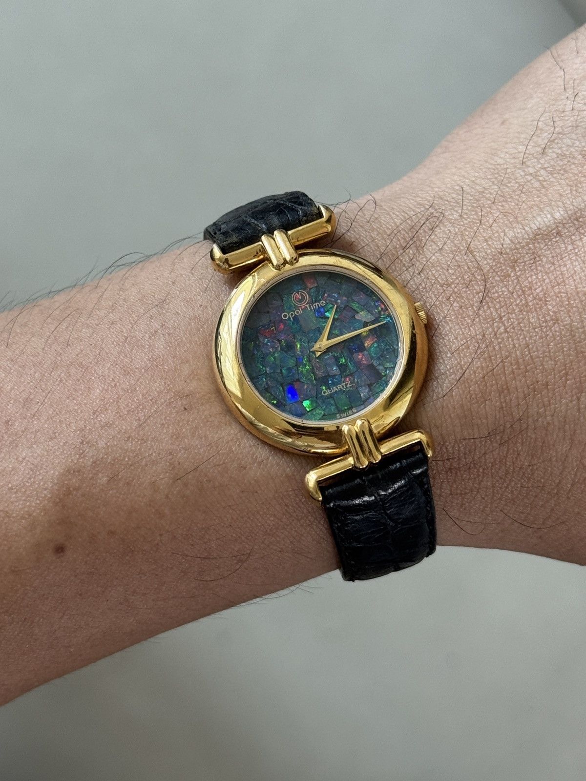 Vintage VINTAGE OPAL TIME NATURAL BLACK OPAL STONE DRESSWATCH Size 32 - 2 Thumbnail