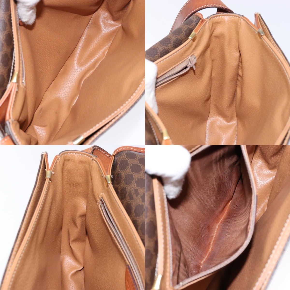 Celine CELINE Macadam Canvas Shoulder Bag Pvc Leather Brown Gold Size ONE SIZE - 12 Thumbnail