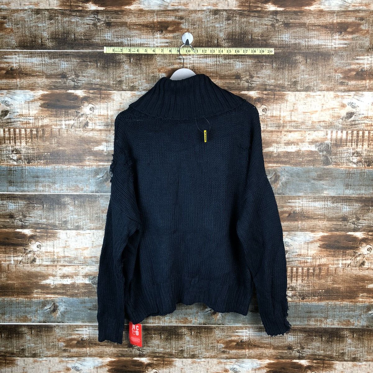 Homespun Knitwear × Japanese Brand RCWB Dark Blue Turtle Neck ripped Knitwear #A1355 Size M / US 6-8 / IT 42-44 - 10 Thumbnail