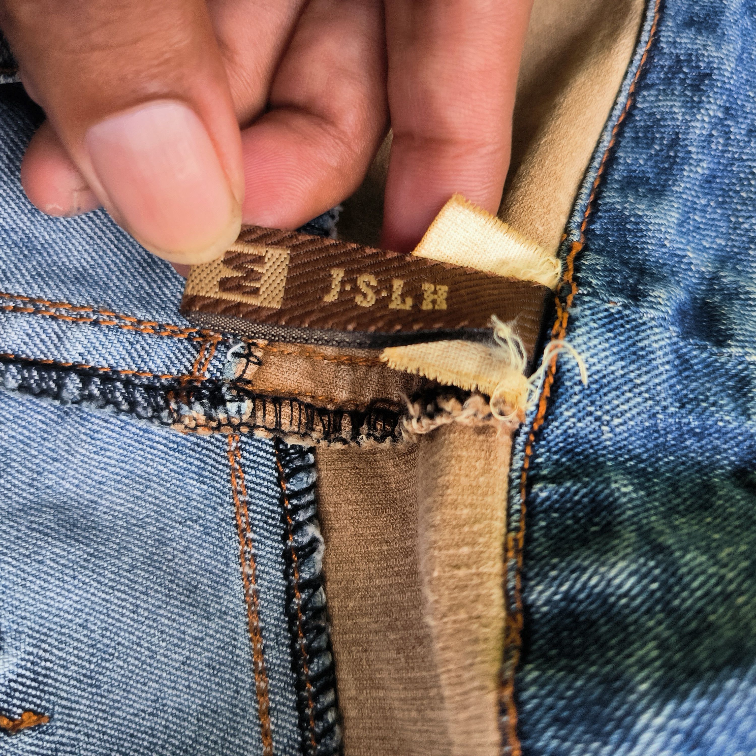 Japanese Brand Vintage 2000s JSLH Patchwork Flare Jeans Size US 30 / EU 46 - 4 Thumbnail