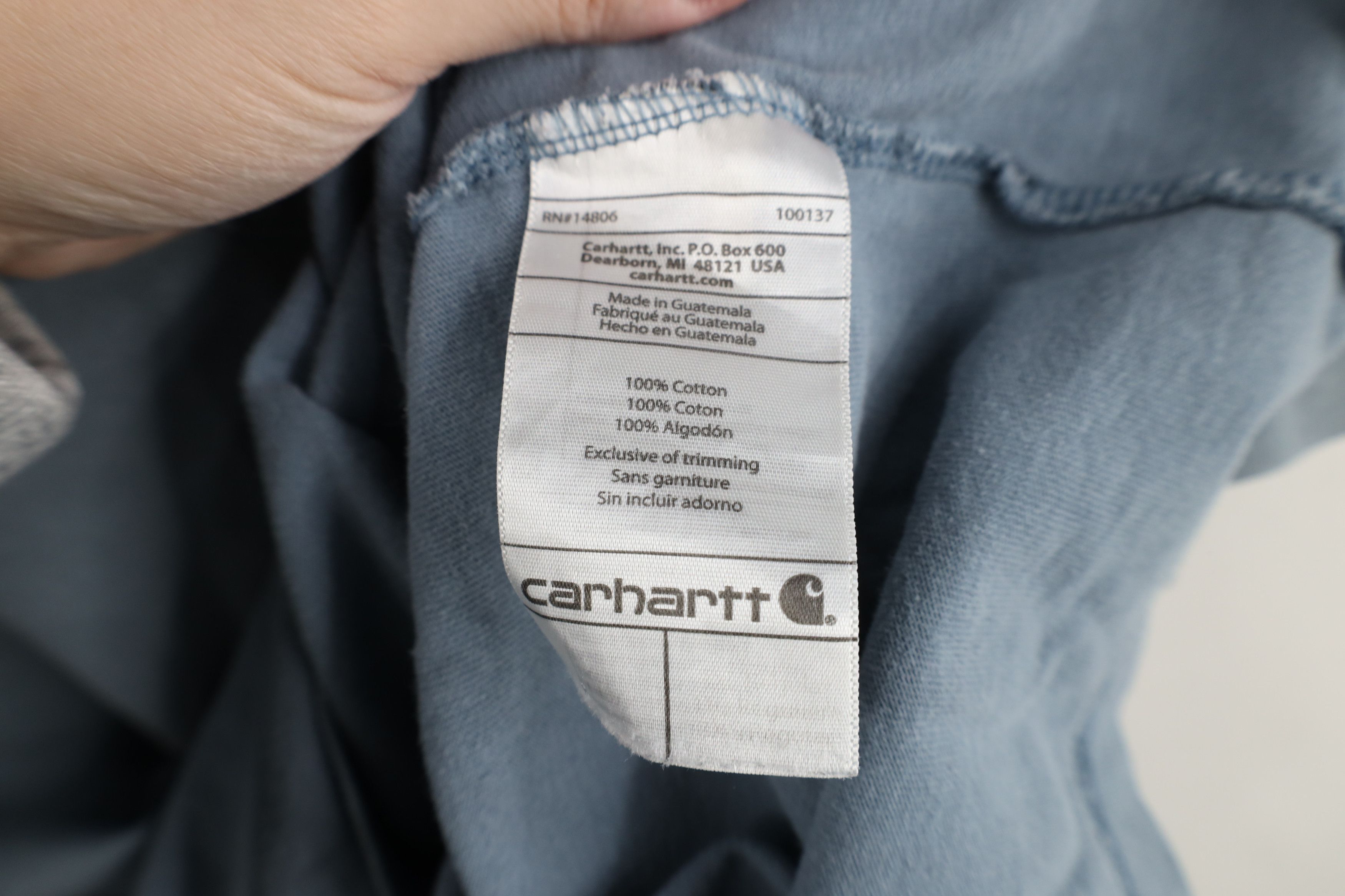 Carhartt Vintage Carhartt Spell Out Baggy Pocket T-Shirt Blue Cotton Size US XXL / EU 58 / 5 - 11 Thumbnail