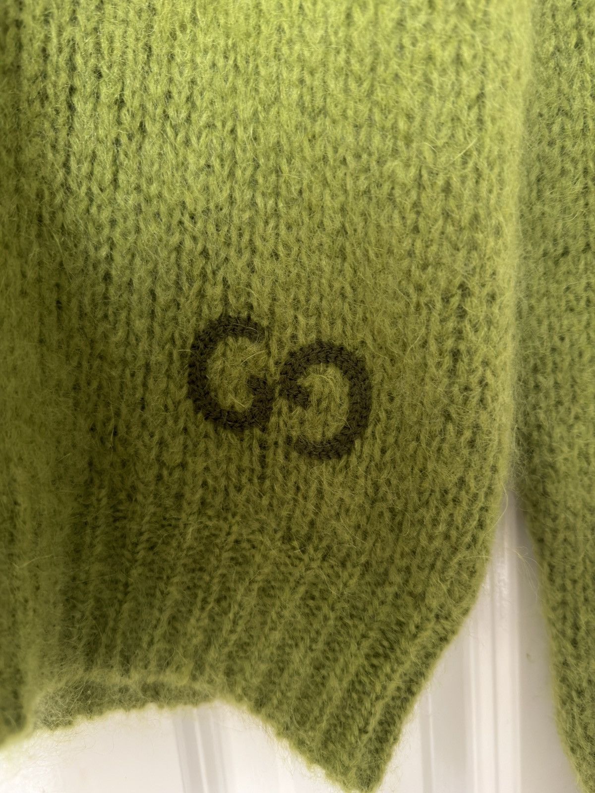 Gucci Gucci Green Mohair Jumper GG Logo Rare Knit - Medium Size US M / EU 48-50 / 2 - 2 Thumbnail