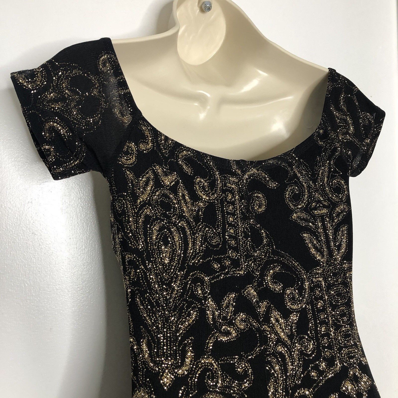 Other Cameo Women Black Sparkle Gold Wire Plunge V Neck Maxi Sz S Size S / US 4 / IT 40 - 10 Thumbnail