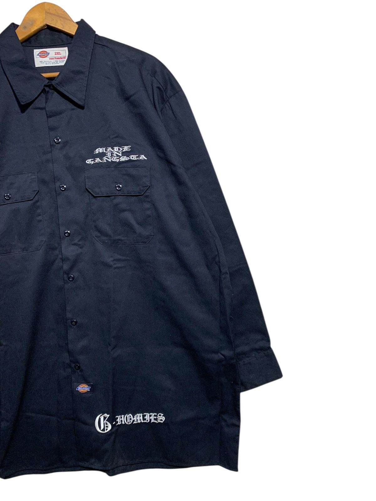 Dickies 🔥VTG DICKIES WORKSHIRTS BLACK L/S MADE IN GANGSTA Size US XXL / EU 58 / 5 - 3 Thumbnail