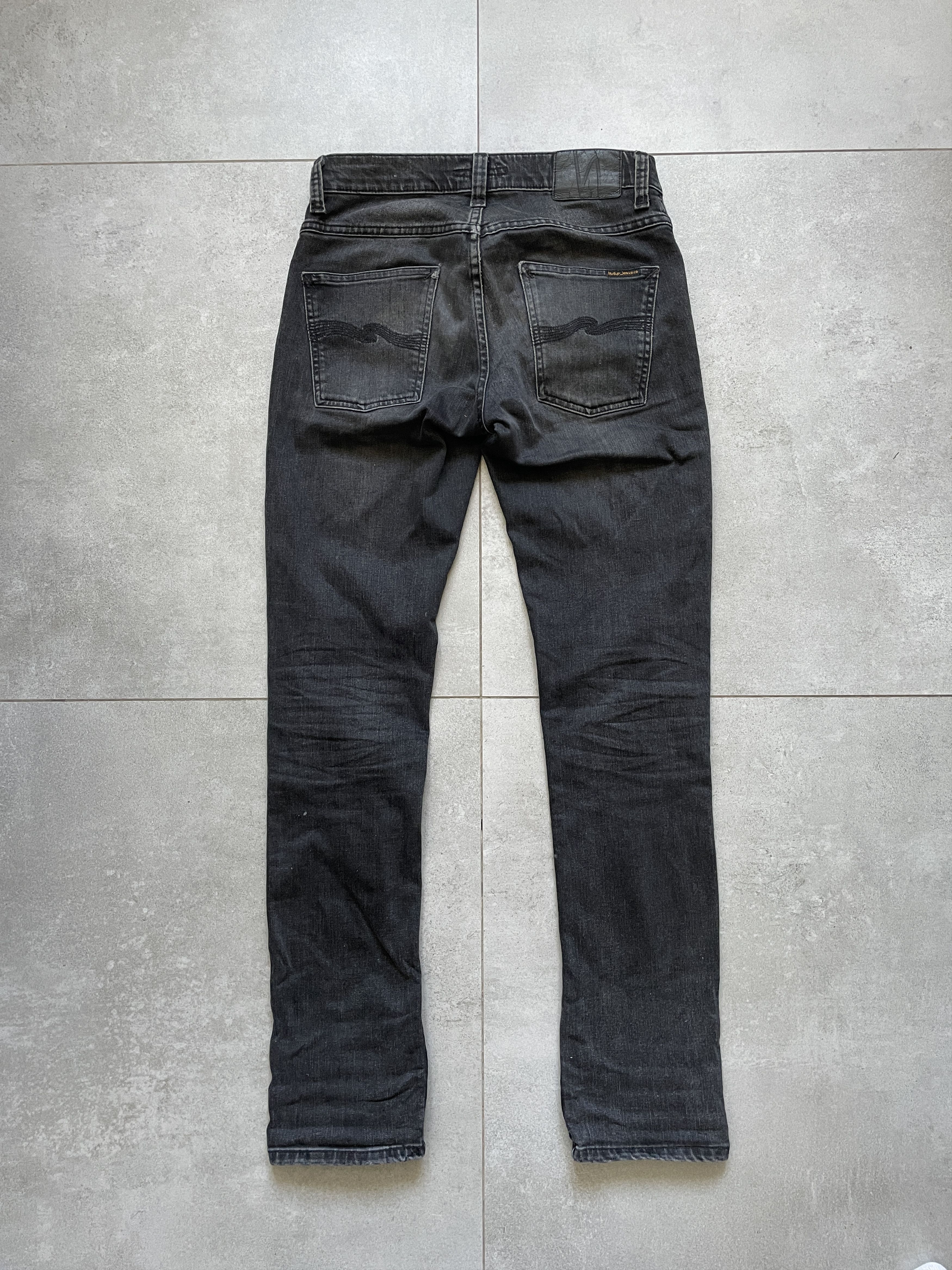 BLACK GRIM TIM NUDIE JEANS SKINNY DENIM