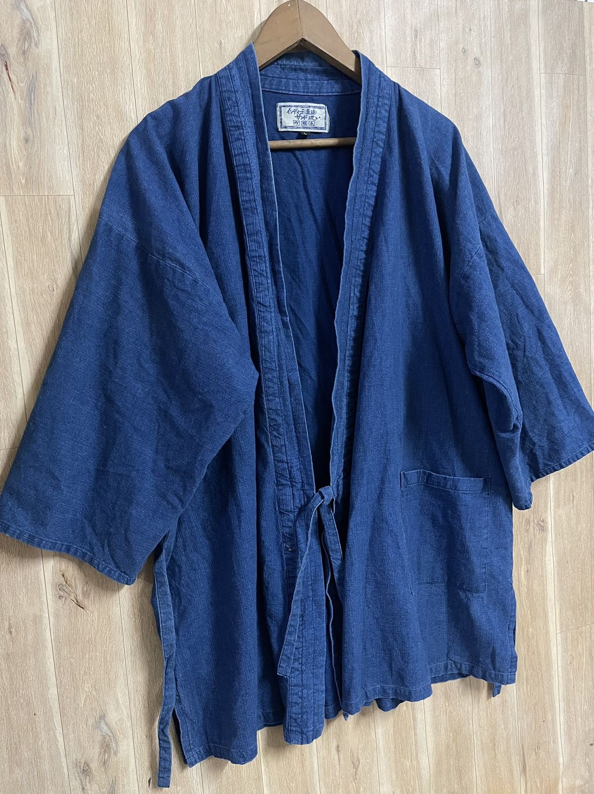 Indigo × Japanese Brand Vintage Kimono Indigo Fabric Japan L Kapital Insipired Rare Size US L / EU 52-54 / 3 - 5 Thumbnail