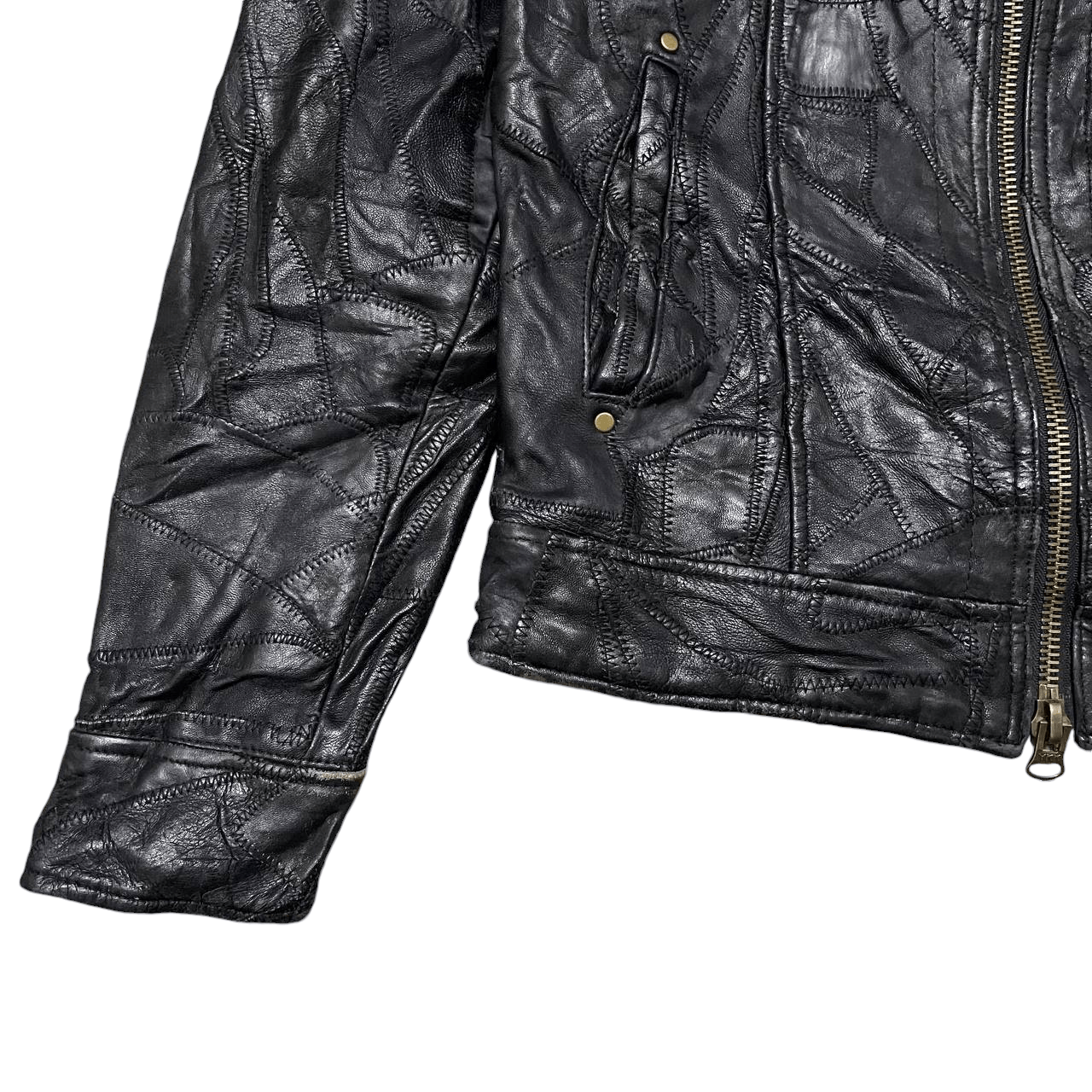 Issey Miyake Vintage Patch Work Sheepskin Leather Jacket Issey Style Size US M / EU 48-50 / 2 - 3 Thumbnail