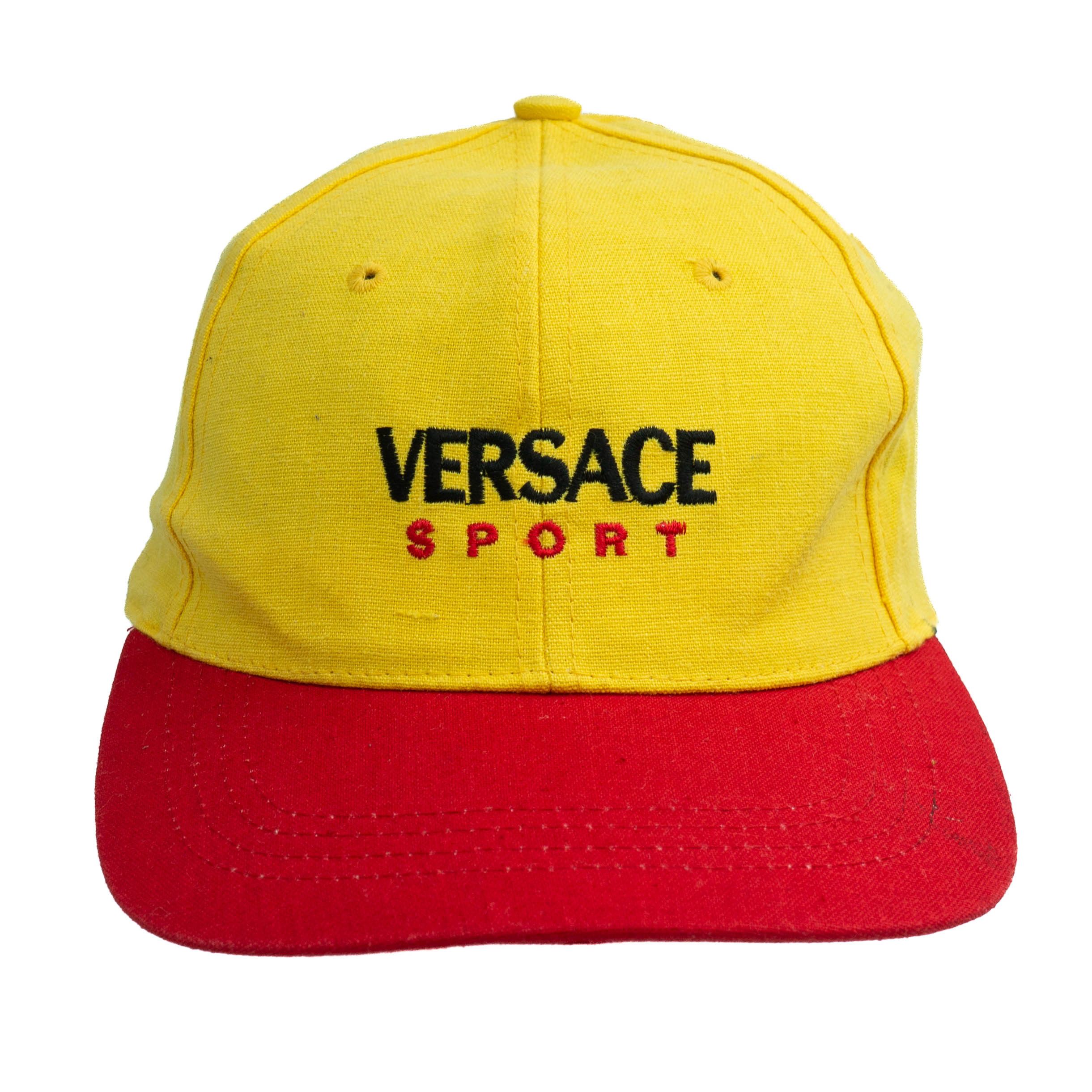 Gianni Versace Versace Vintage VERSACE Sport Yellow Red Baseball Cap Vintage 00s Grailed