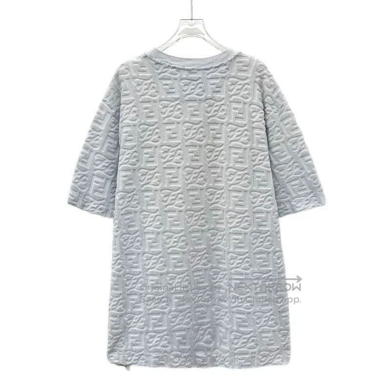 Fendi Fendi Light blue logo embossed all-over print cotton crewn Size US L / EU 52-54 / 3 - 2 Thumbnail