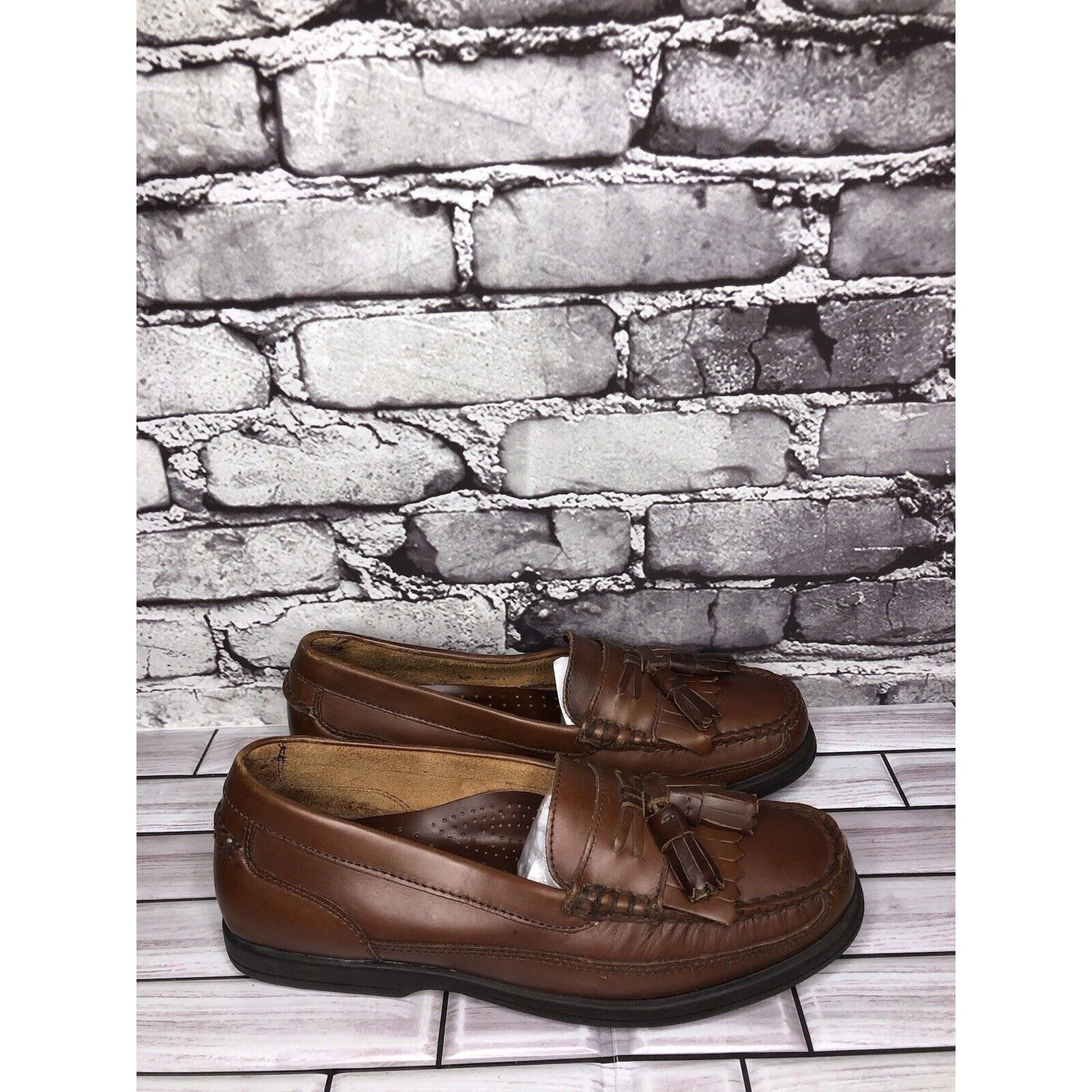 Bass Bass Strout Brown Leather Tassel Loafers SlipOn Casual Shoes Size US 7.5 / EU 40-41 - 15 Thumbnail
