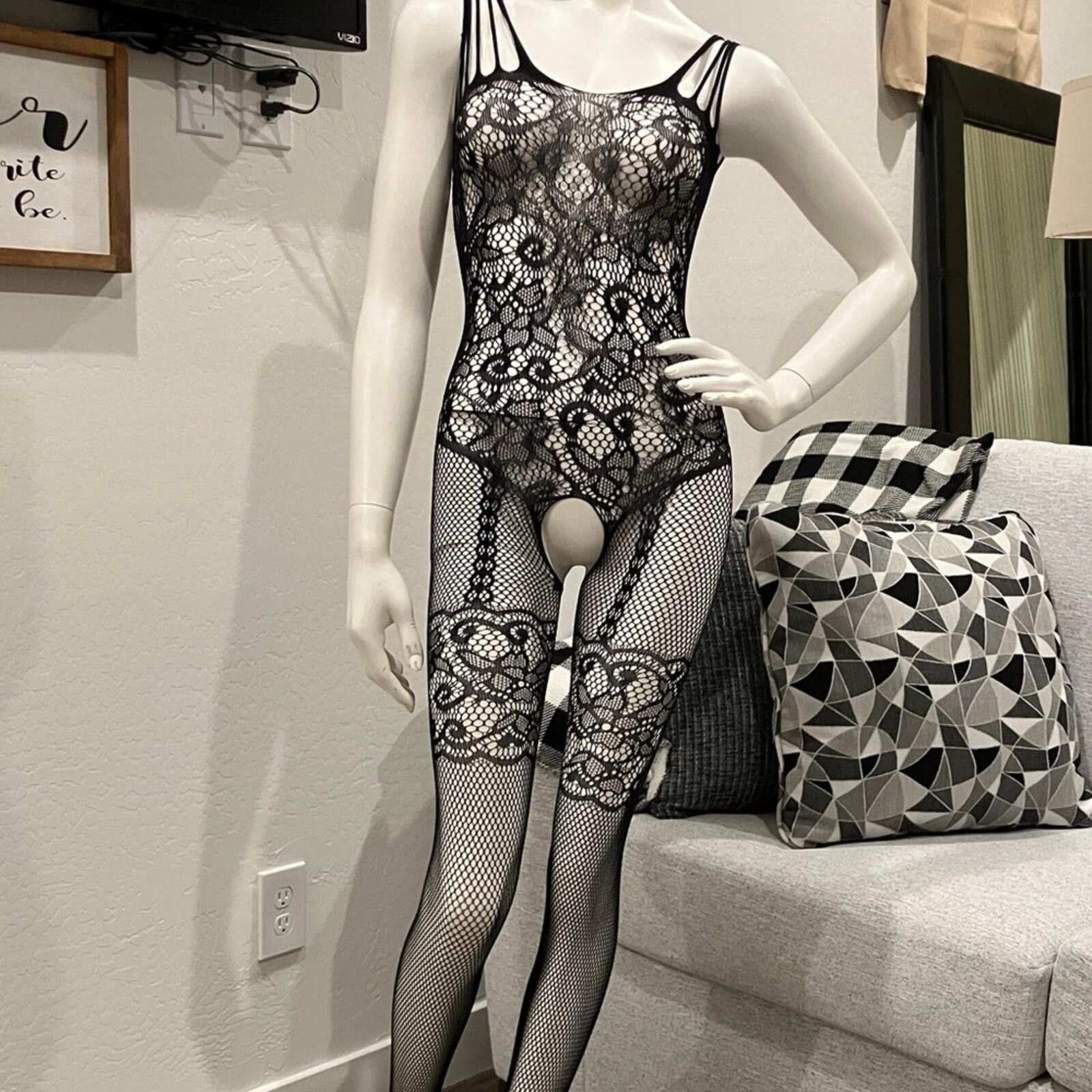 Other NIB Sexy Lace Fishnet Bodysuit - Black Size ONE SIZE - 2 Thumbnail
