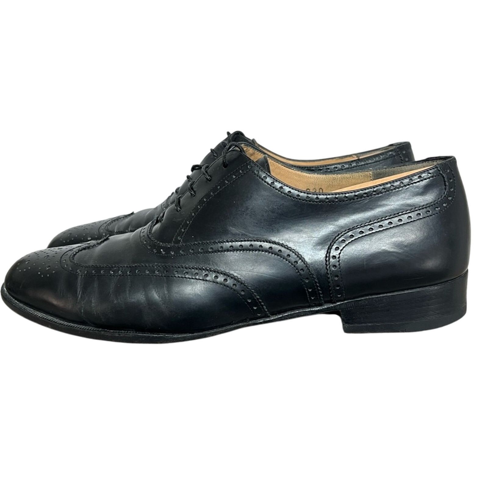 Salvatore Ferragamo SALVATORE FERRAGAMO Leather Wing-Tip Derby Brogue Shoes 9 3E Size US 9 / EU 42 - 1 Thumbnail