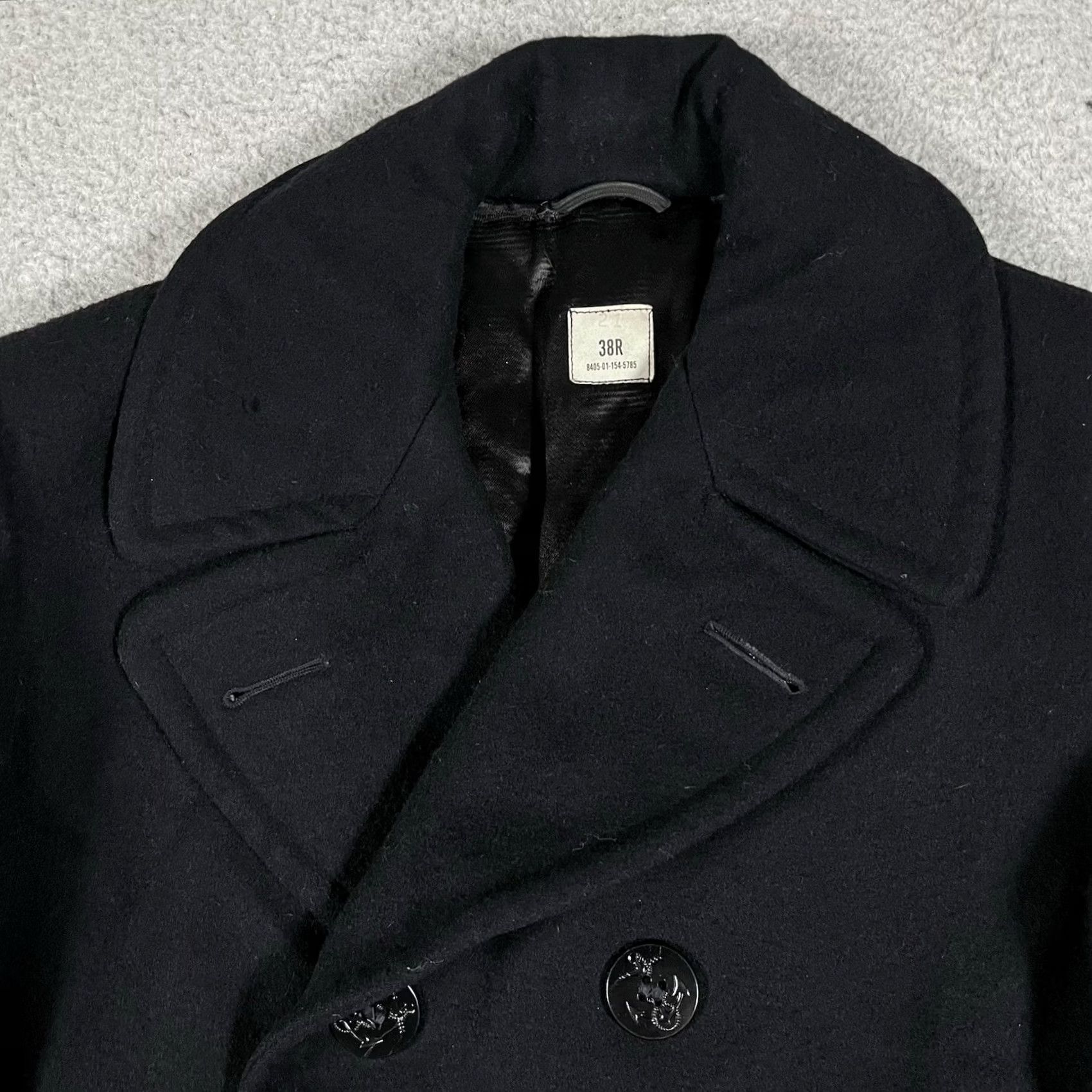 Vintage VINTAGE US Military Wool Pea Coat Mens 38R Sterlingwear Boston Navy Coat Cold Weather 80s 90s USA Mens Size US XXS / EU 40 - 5 Thumbnail