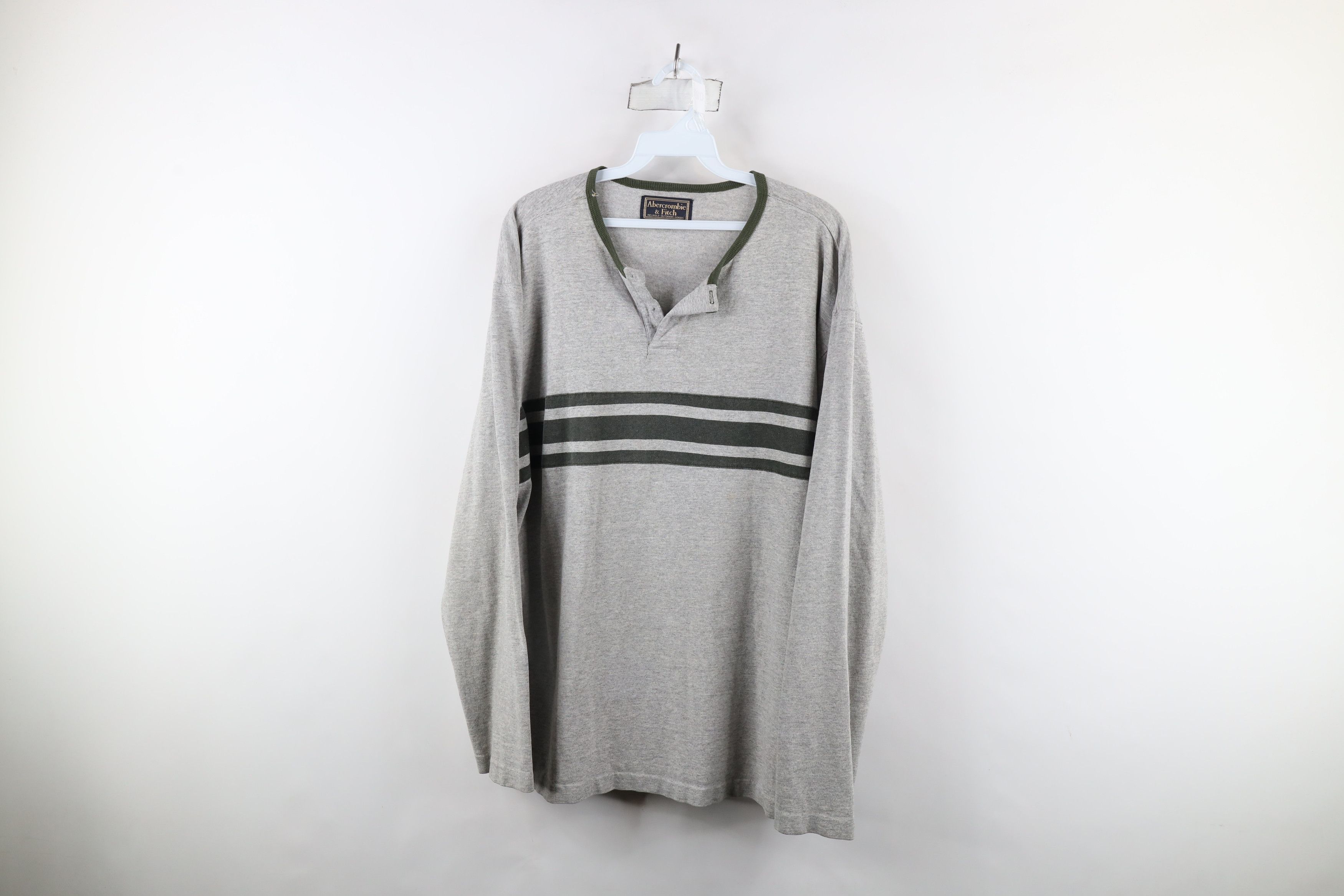 Abercrombie & Fitch × Vintage Vintage 90s Abercrombie & Fitch Long Sleeve Henley T-Shirt Size US XL / EU 56 / 4 - 1 Thumbnail