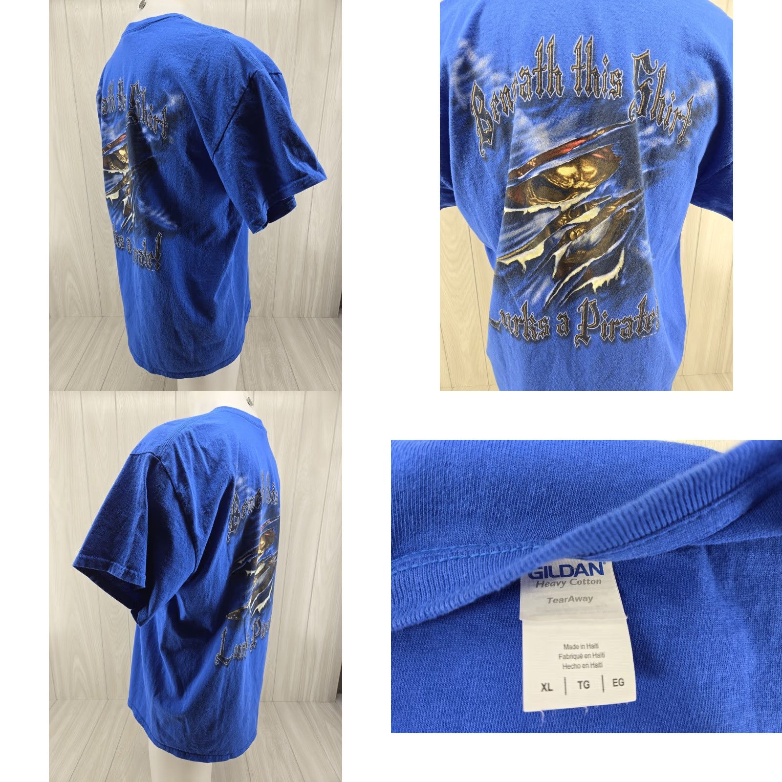 Gildan VINTAGE Pirates Voyage Dinner And Show T Shirt XL Blue Unisex Adults 2016 Gatlinburg Pigeon Forge Mens Womens Size US XL / EU 56 / 4 - 8 Thumbnail