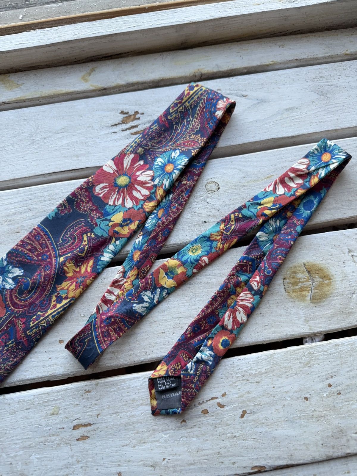Designer × Vintage Vintage Giorgio Redaelli Floral Tie Italy 90s Silk Bold Size ONE SIZE - 3 Thumbnail