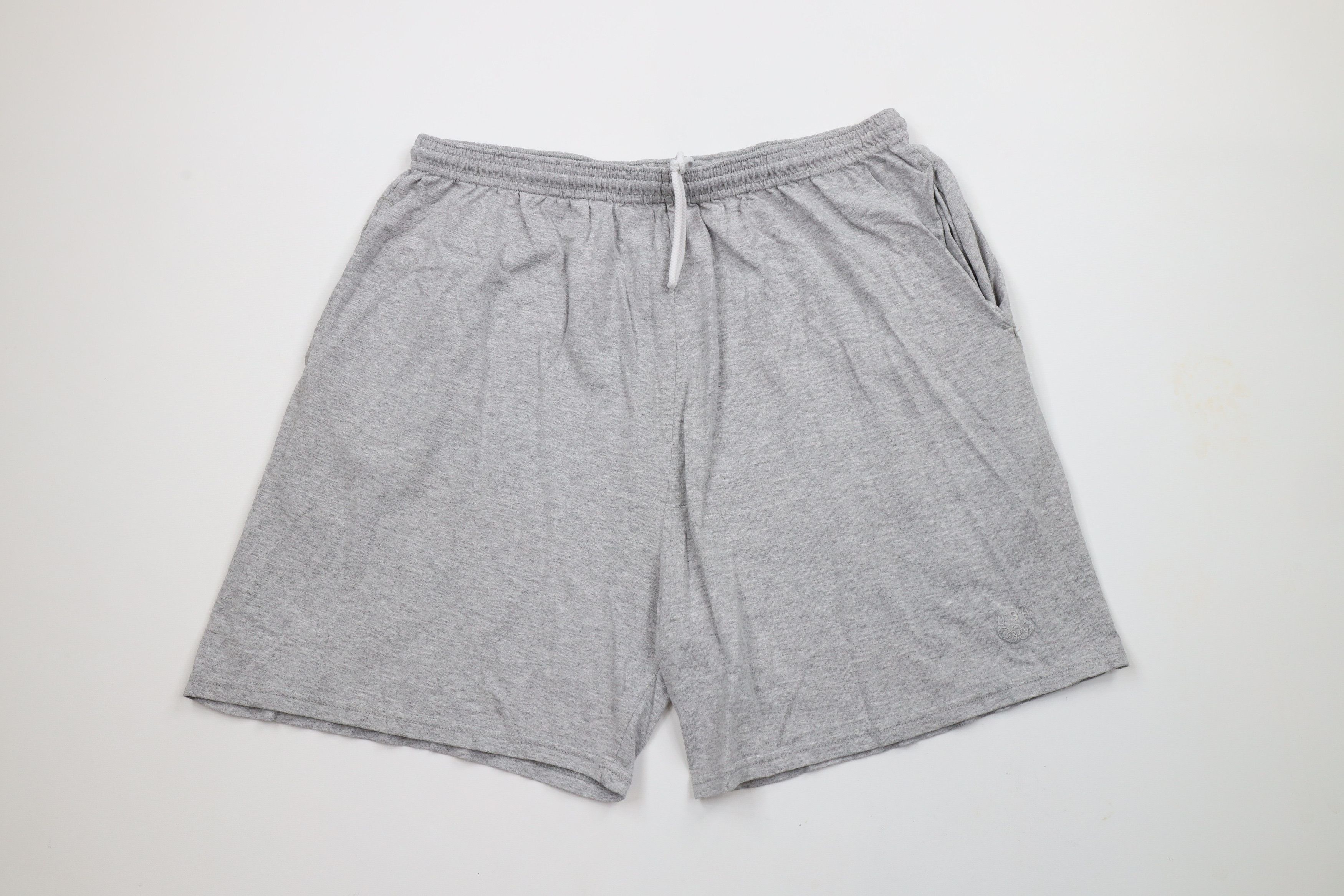 Vintage Vintage 90s USA Olympics Out Above Knee Shorts Heather Gray Size US 36 / EU 52 - 1 Thumbnail