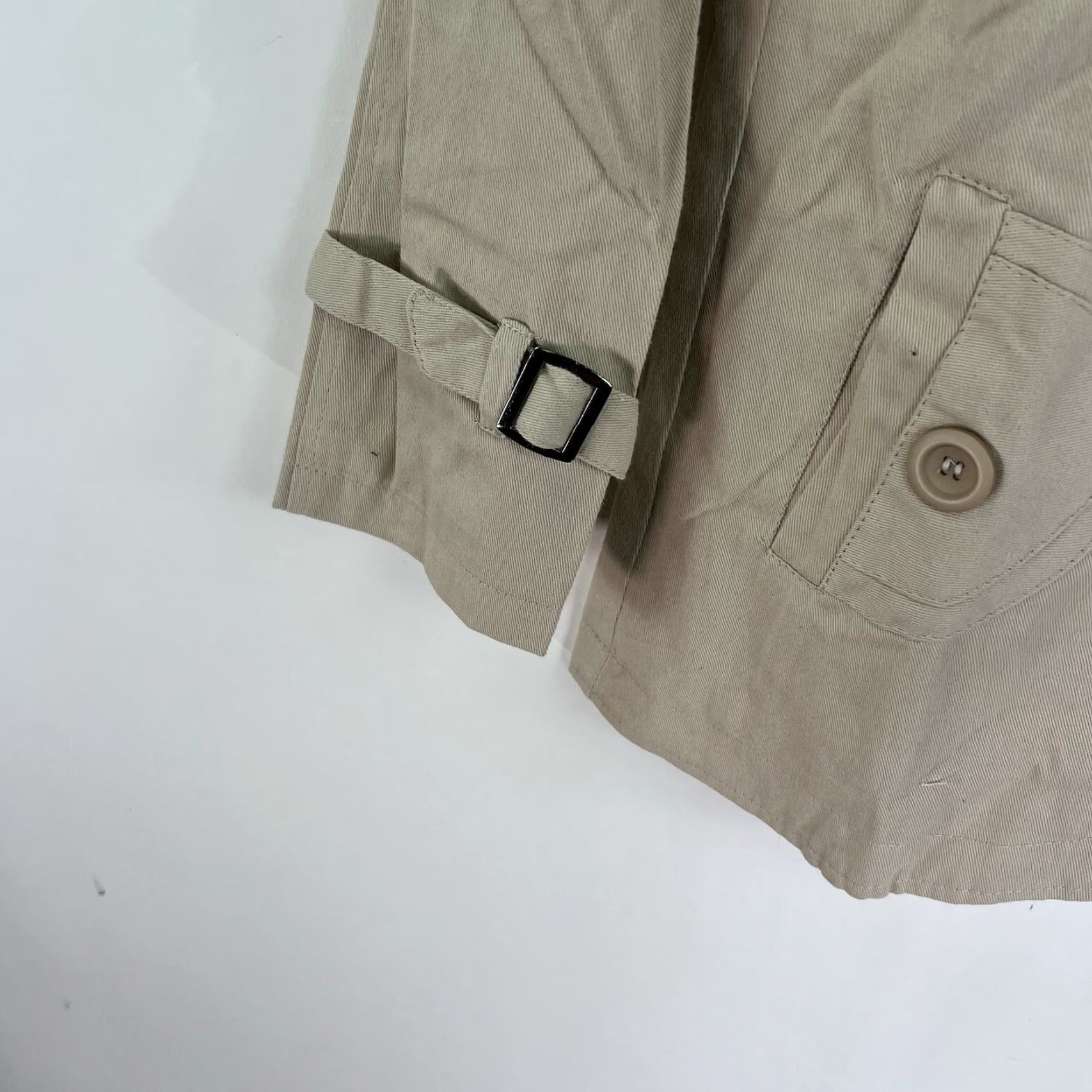 Max Mara VINTAGE Max Mara Trench Coat Womens Medium Tan Cotton Blend Classic Designer 90s Dressy Casual Size M / US 6-8 / IT 42-44 - 5 Thumbnail
