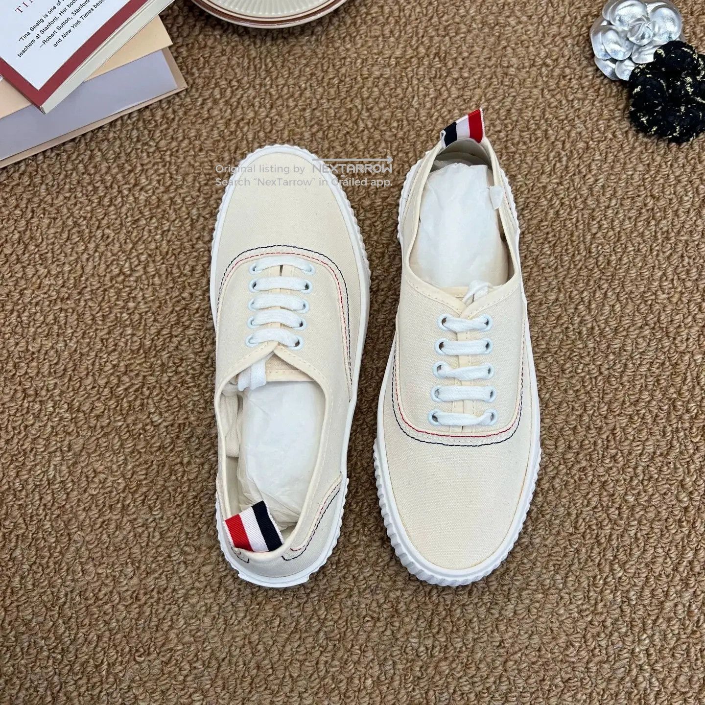 Thom Browne TB Heritage Off-White Beige Size US 9 / IT 39 - 4 Thumbnail