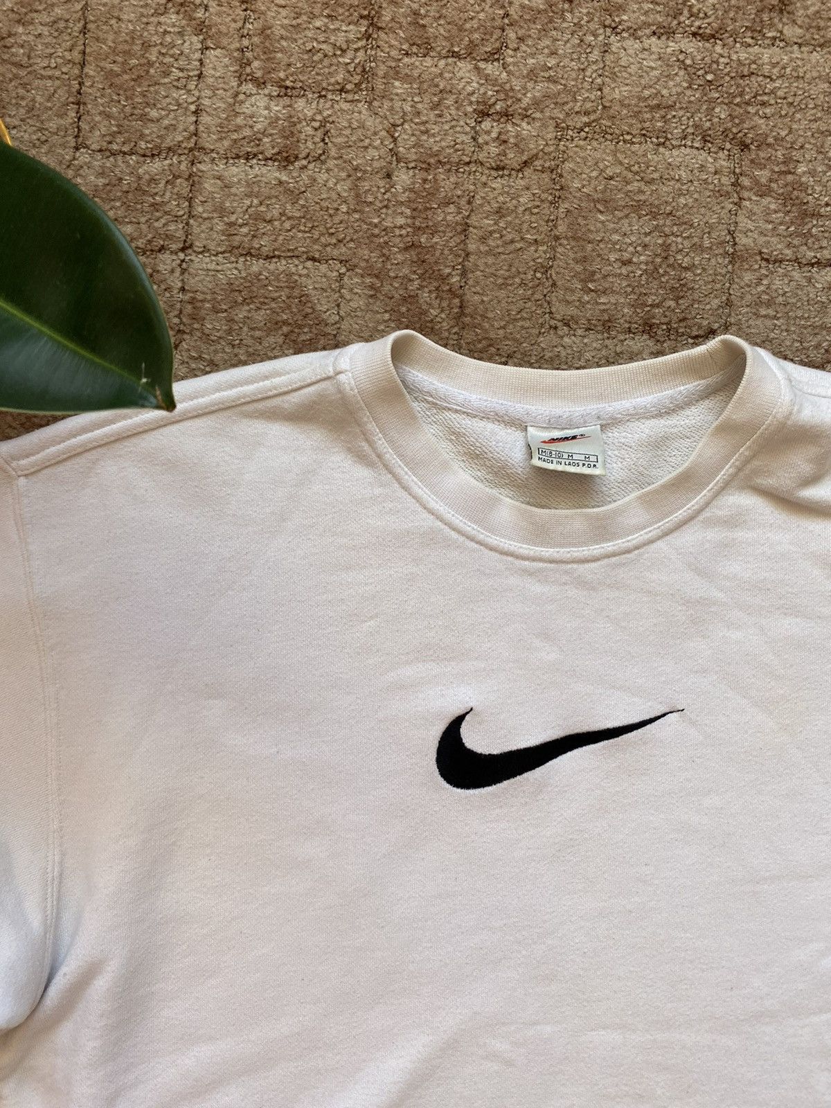 Nike × Vintage Nike Vintage 90's Streetwear Big Logo White Sweatshirt Size US S / EU 44-46 / 1 - 2 Thumbnail