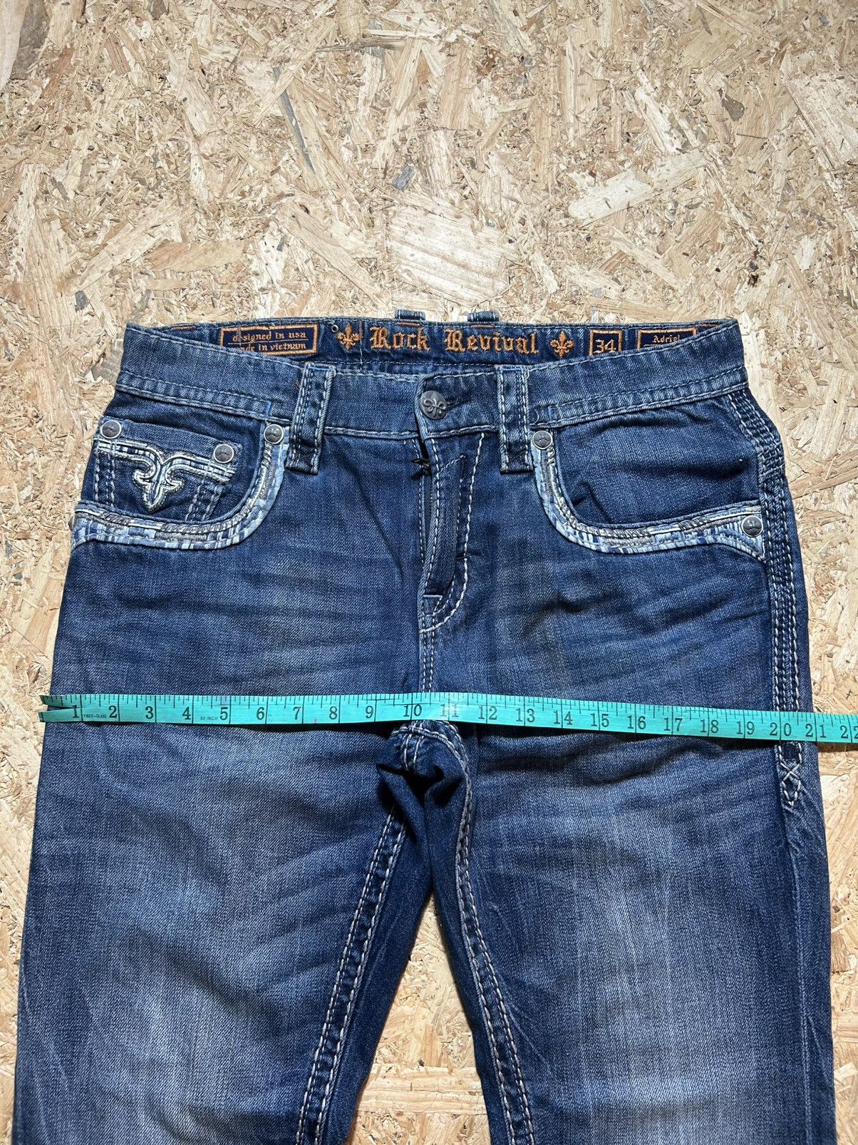 Rock Revival Rock Revival Blue Medium Wash Straight Fit Jeans Size US 36 / EU 52 - 15 Thumbnail