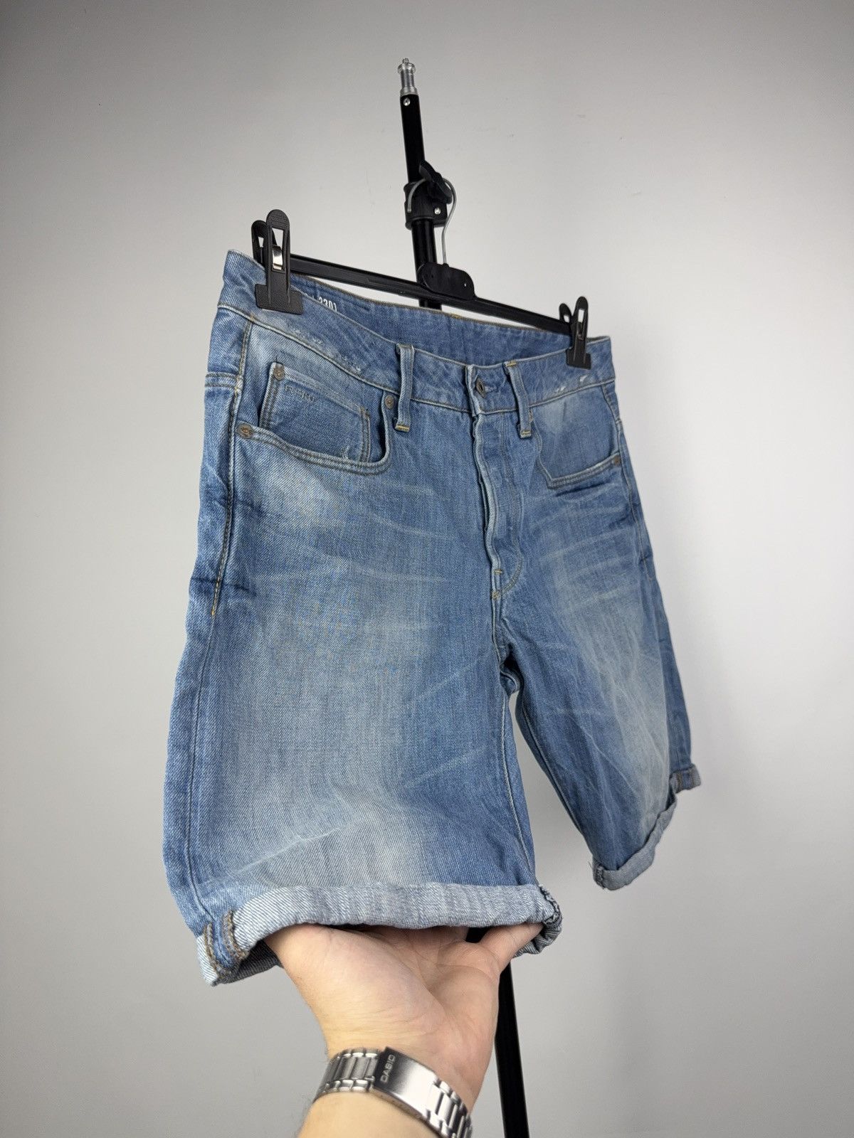 G-Star Y2K 00s Retro G-Star RAW 3301 Denim Shorts Light Blue 32 Size US 32 / EU 48 - 1 Thumbnail
