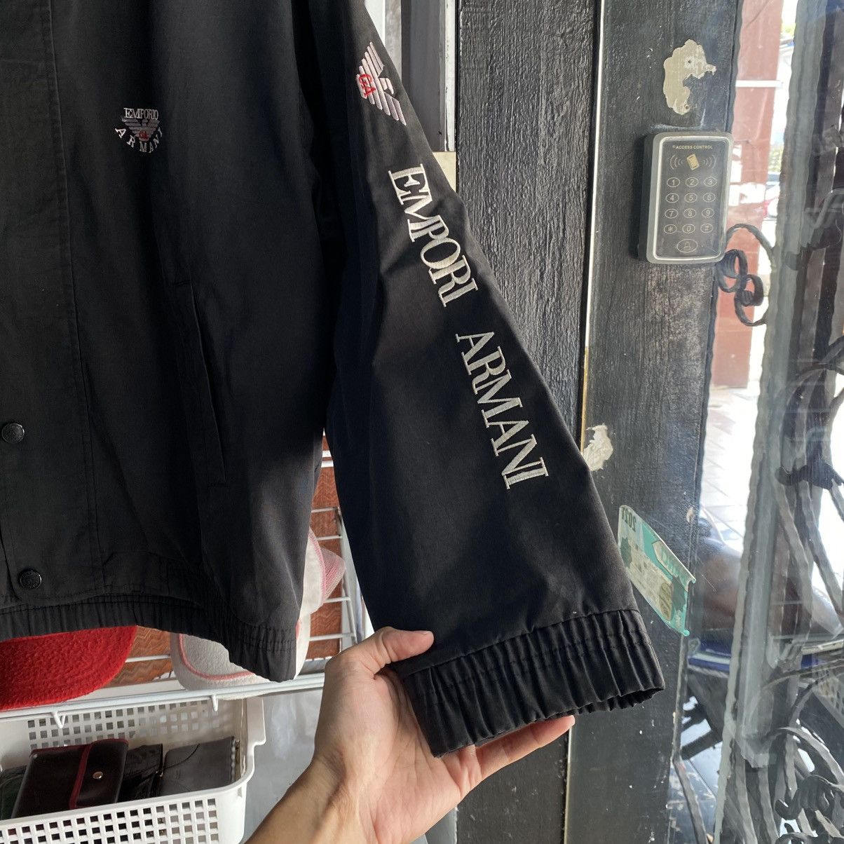 Emporio Armani Vintage Emporio Armani Black Red Spellout Logo Bomber Jacket Size US L / EU 52-54 / 3 - 6 Thumbnail