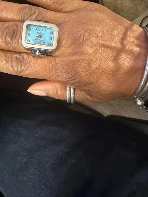 VIBE Gorgeous Rectangle Finger Silver Ring Watch Size ONE SIZE - 8 Thumbnail