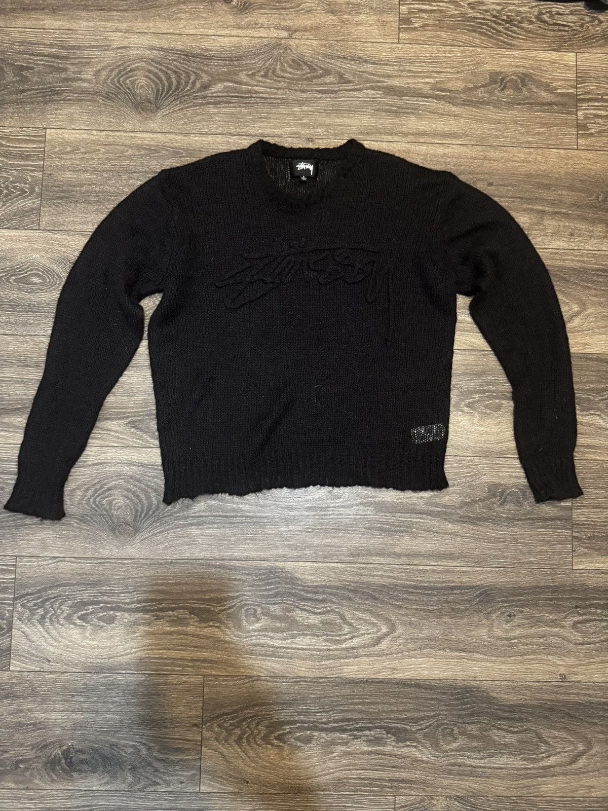 Stussy Stussy Loose Knit Logo Black Size US L / EU 52-54 / 3 - 1 Thumbnail