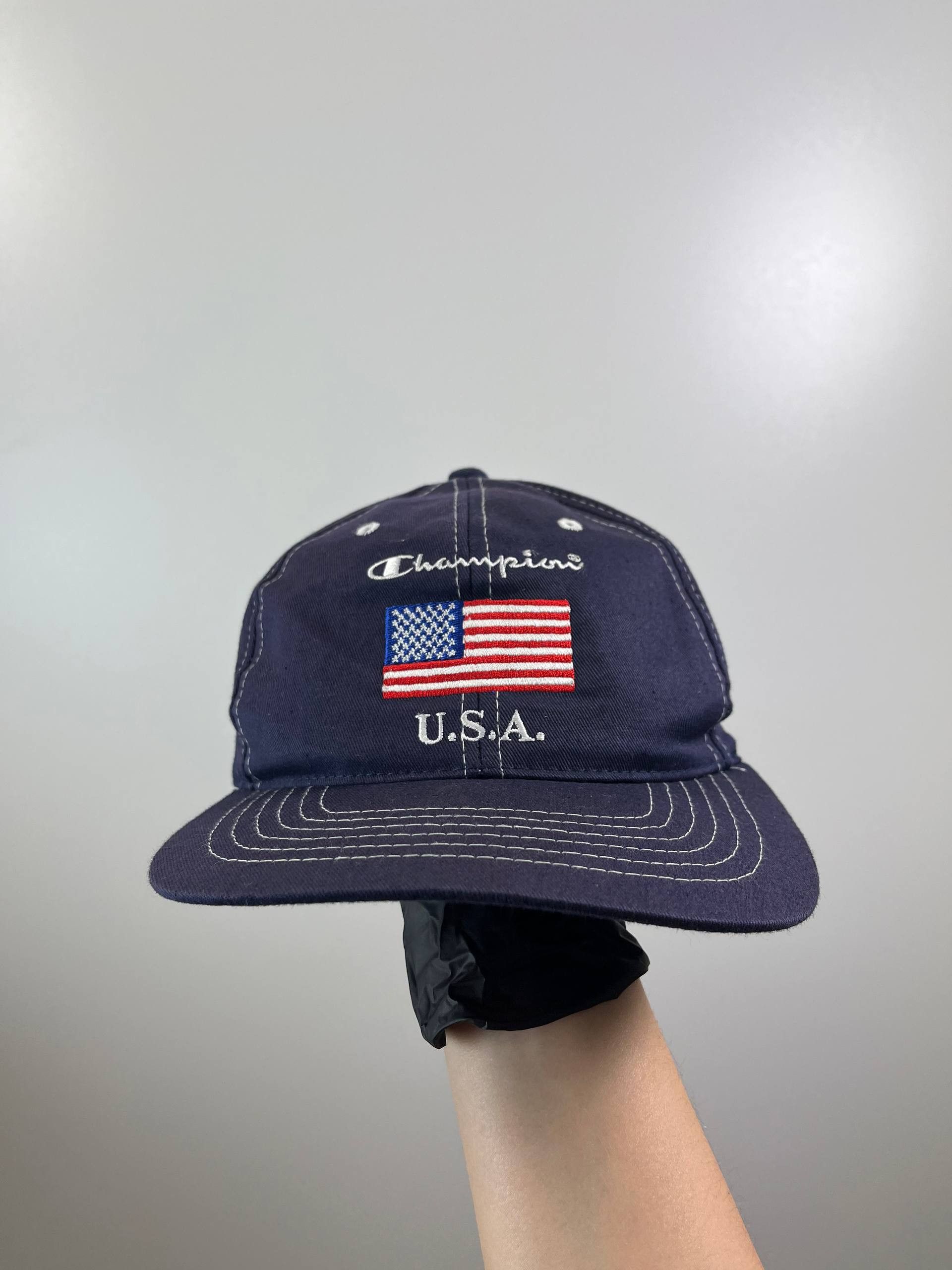 Champion Champion USA Flag Logo Cap Vintage Made Dominican ONE SIZE Size ONE SIZE - 7 Thumbnail