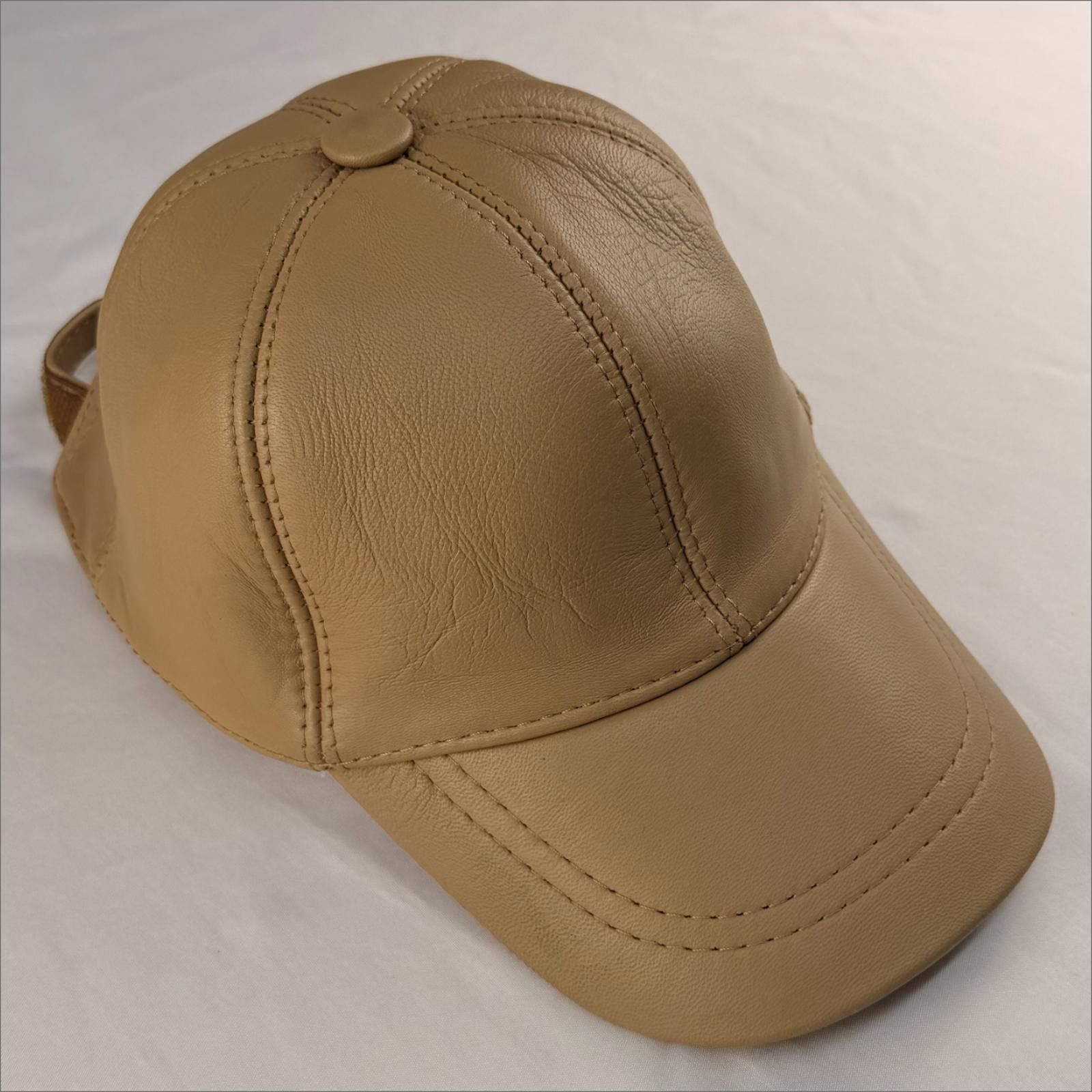 Other Luxury Genuine Leather Baseball Cap - Beige / Tan - NWOT Size ONE SIZE - 4 Thumbnail