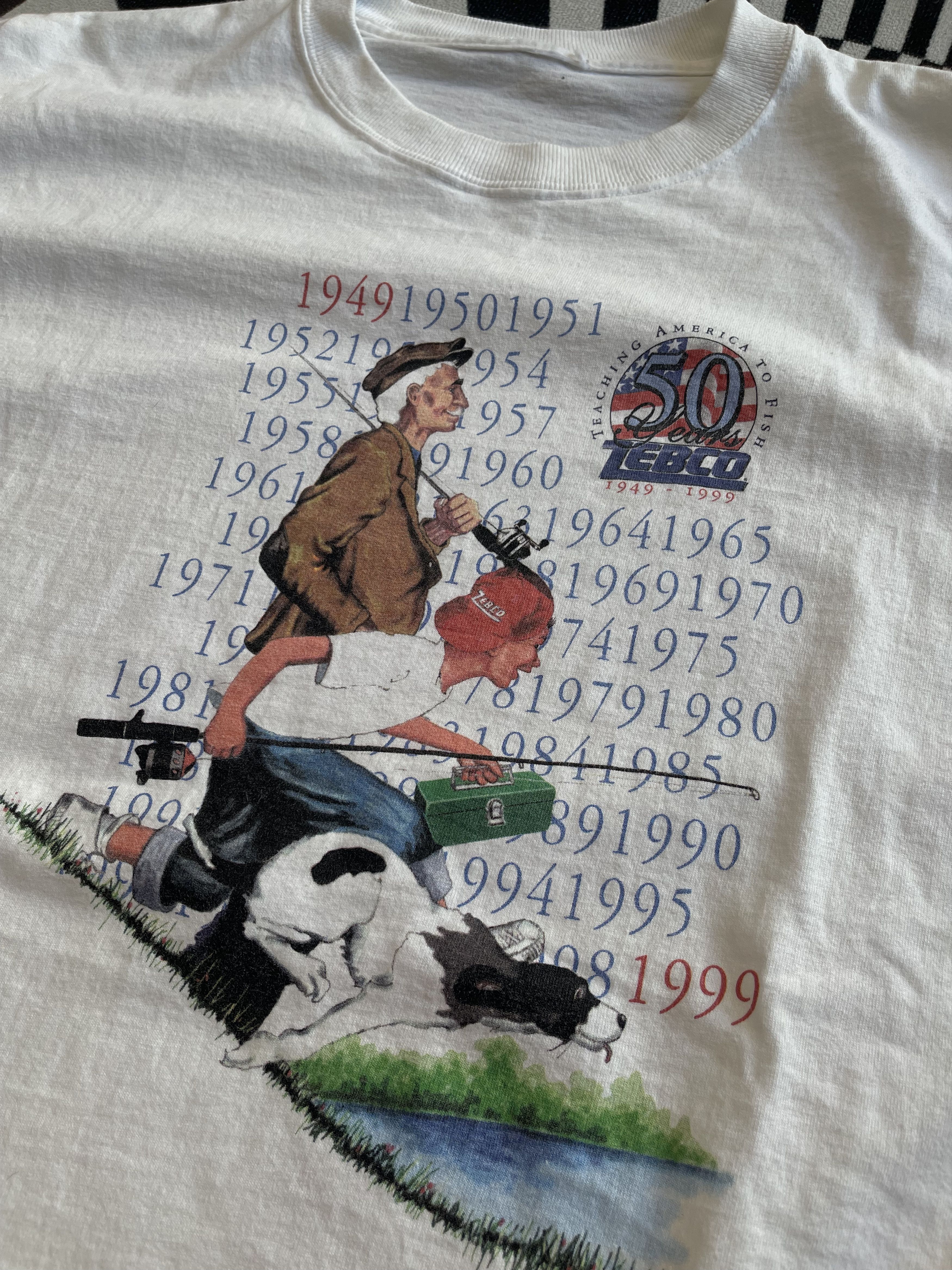 Arts & Science Vintage 90s Zebco 50th Anniv - Norman Rockwell Style Art XL Size US XL / EU 56 / 4 - 3 Thumbnail